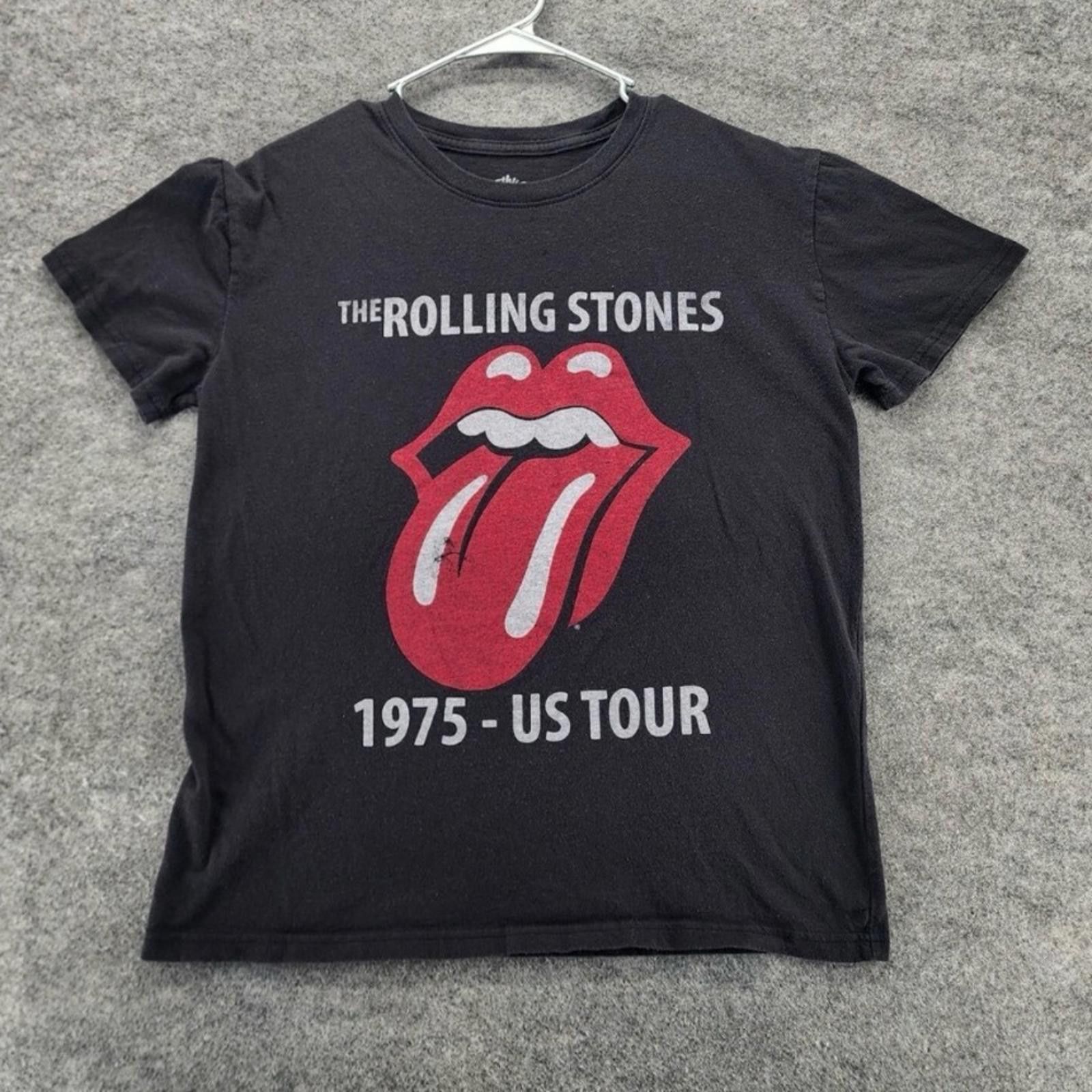 The Rolling Stones The Rolling Stones Black Tee with Red Tongue Graphic Size S / US 4 / IT 40 - 1 Thumbnail