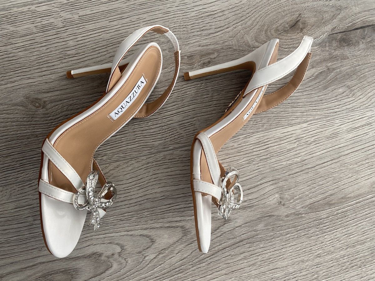 Aquazzura White Aquazurra Babe Sandals 85 heels Size US 8 / IT 38 - 5 Thumbnail