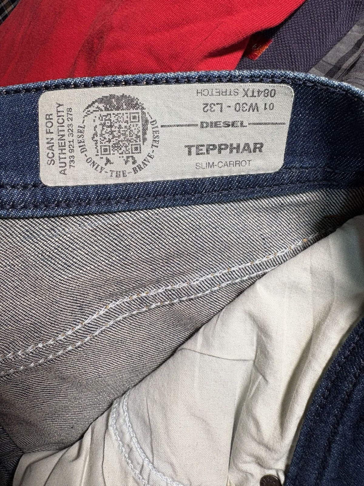 Diesel Diesel Tepphar 084TX Slim-Carrot Distressed Stretch Denim Size US 30 / EU 46 - 9 Thumbnail