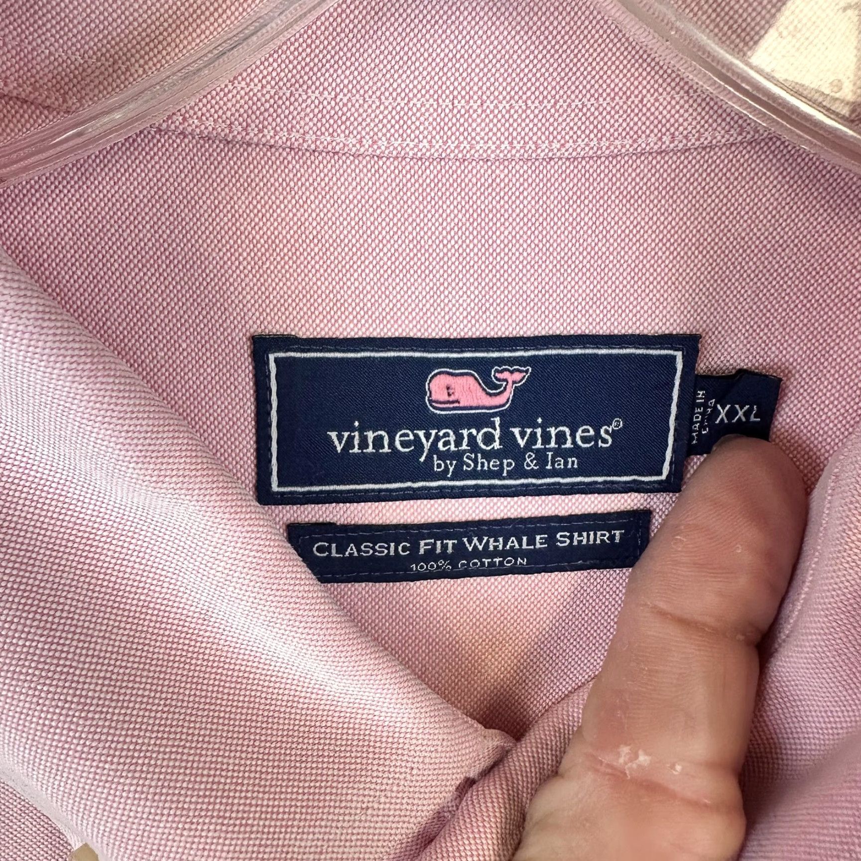 Vineyard Vines Vineyard Vines Shirt Mens 2XL Classic Fit Whale Button Down Long Sleeve Pink Cotton Solid Embroidered Button-Up Neckline Collared Mens Size US XXL / EU 58 / 5 - 6 Thumbnail