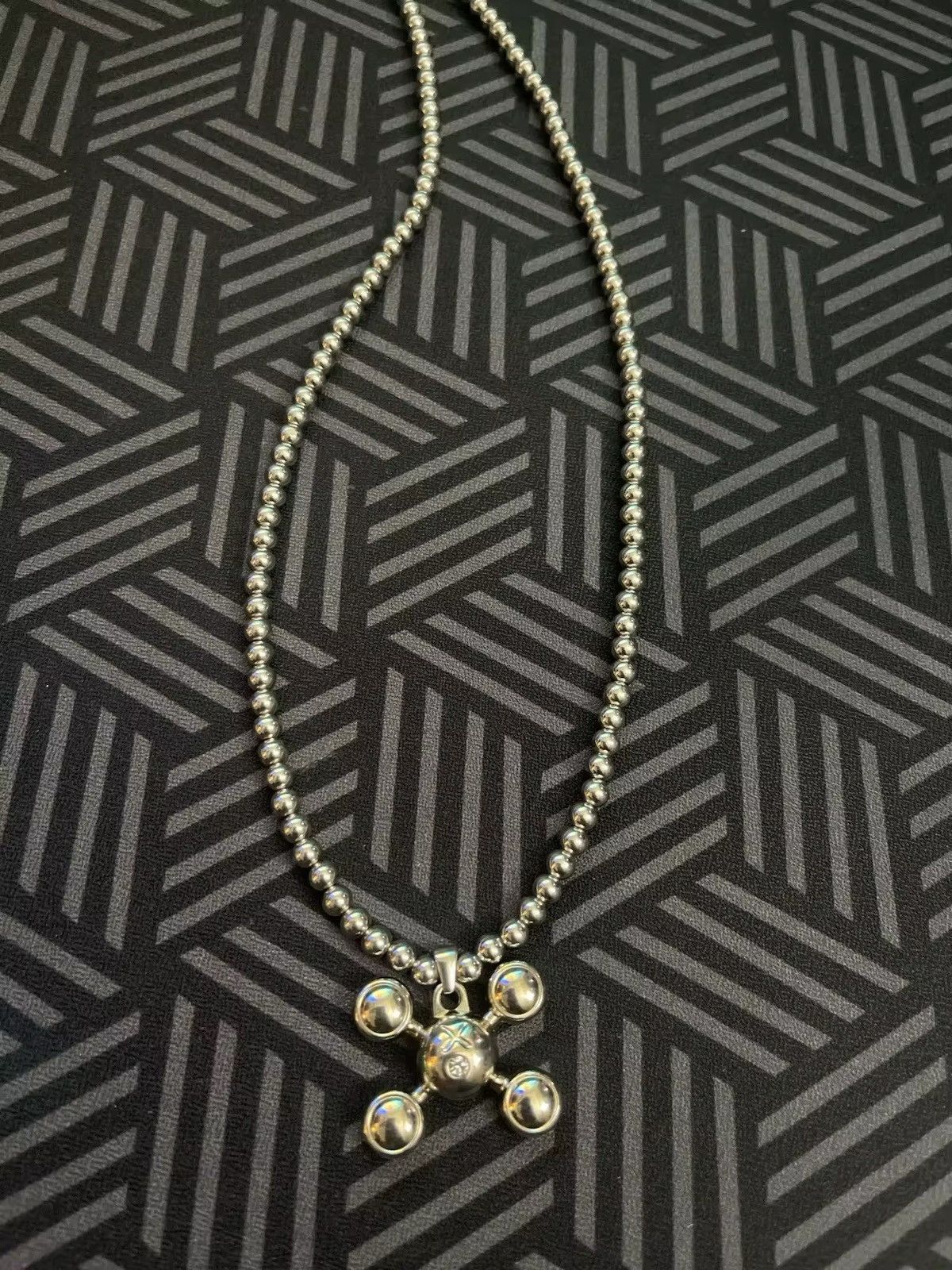 Jewelry Round Bead Chain Quadangle Ball Pendant Size ONE SIZE - 6 Thumbnail