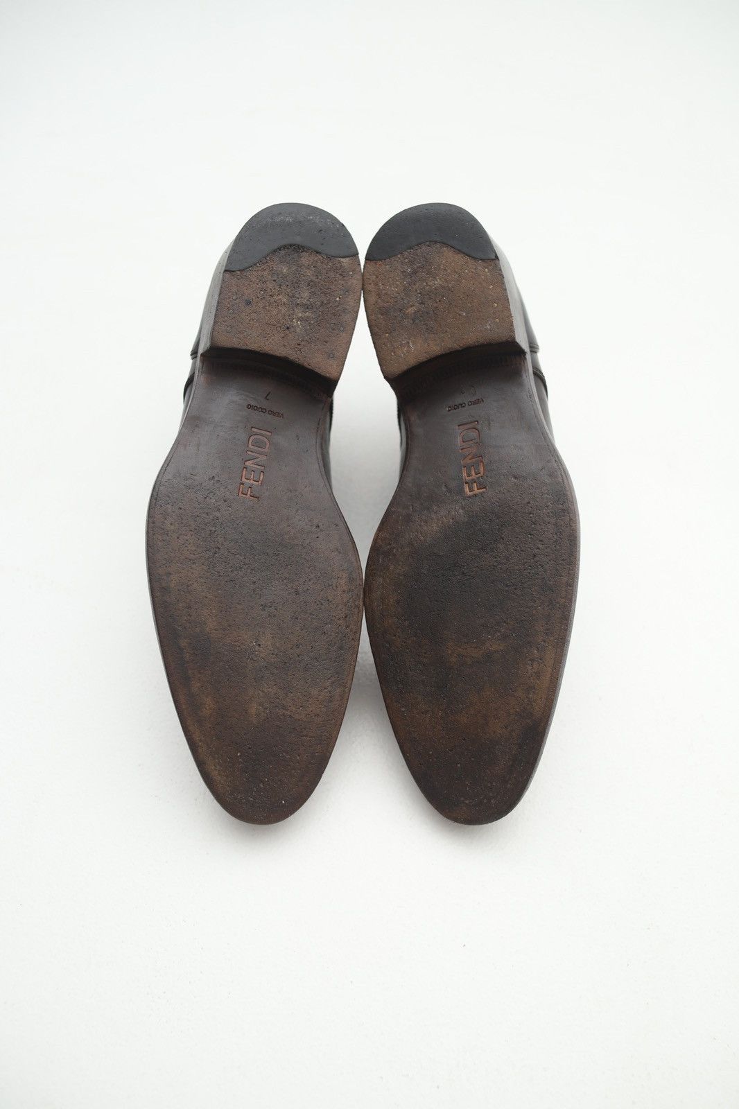 Fendi FENDI Derby Leather Shoes Lace Up Wingtip Logo Brown Men’s Size US 8 / EU 41 - 6 Thumbnail