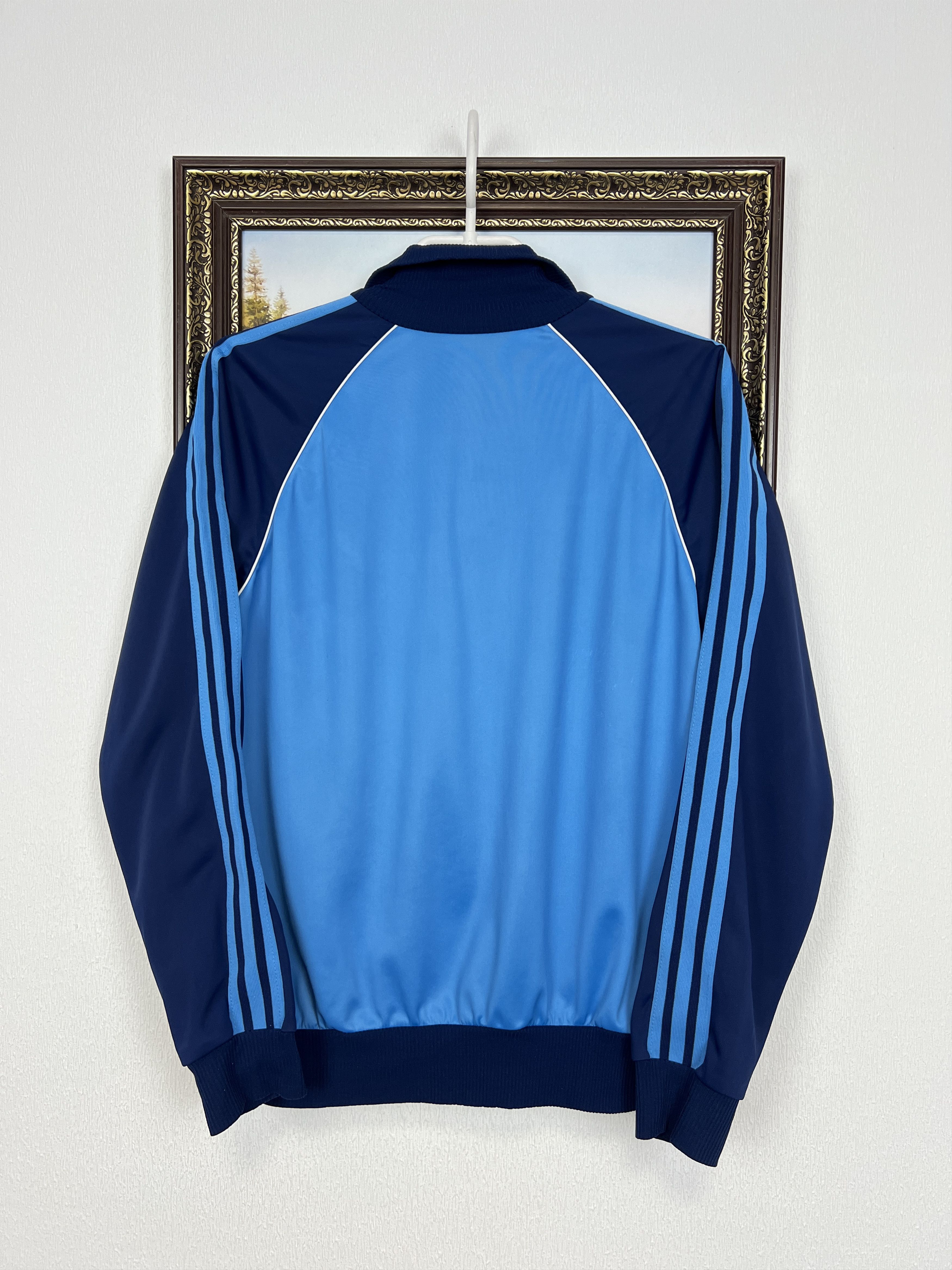Adidas Vintage 80's West Germany Blue Nylon Jacket Track Top Size M / US 6-8 / IT 42-44 - 10 Thumbnail