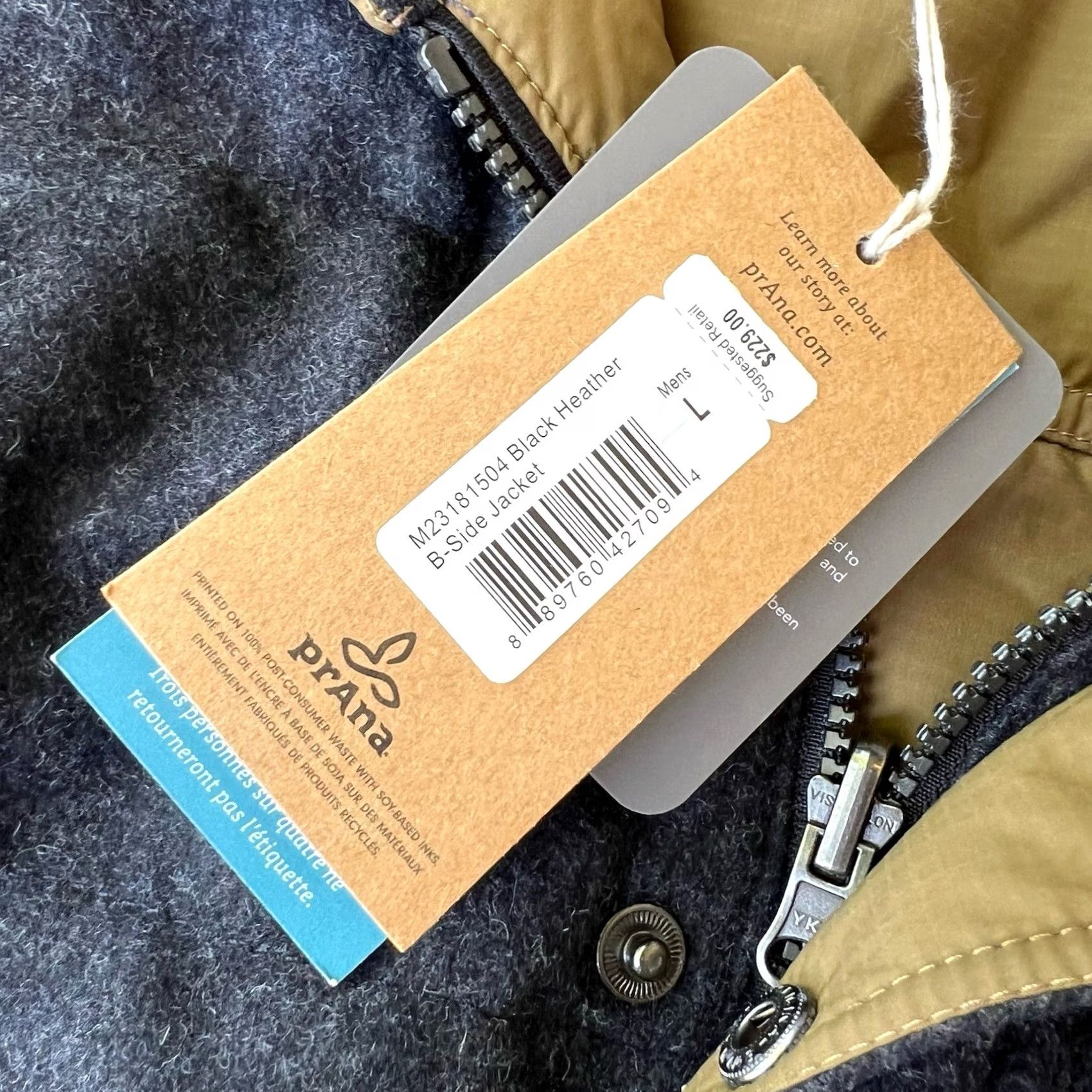 Prana Prana Men's Down Jacket Reversible Blue Olive L Puffer Jacket NWT Size US L / EU 52-54 / 3 - 4 Thumbnail
