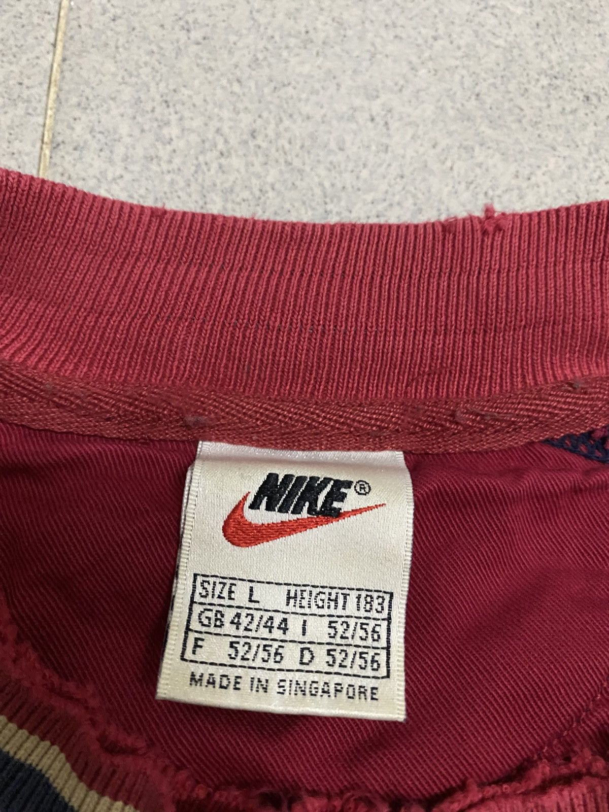 Nike × Vintage Vintage Nike Big Swoosh Embroided Distress Sweatshirt Size US L / EU 52-54 / 3 - 4 Thumbnail