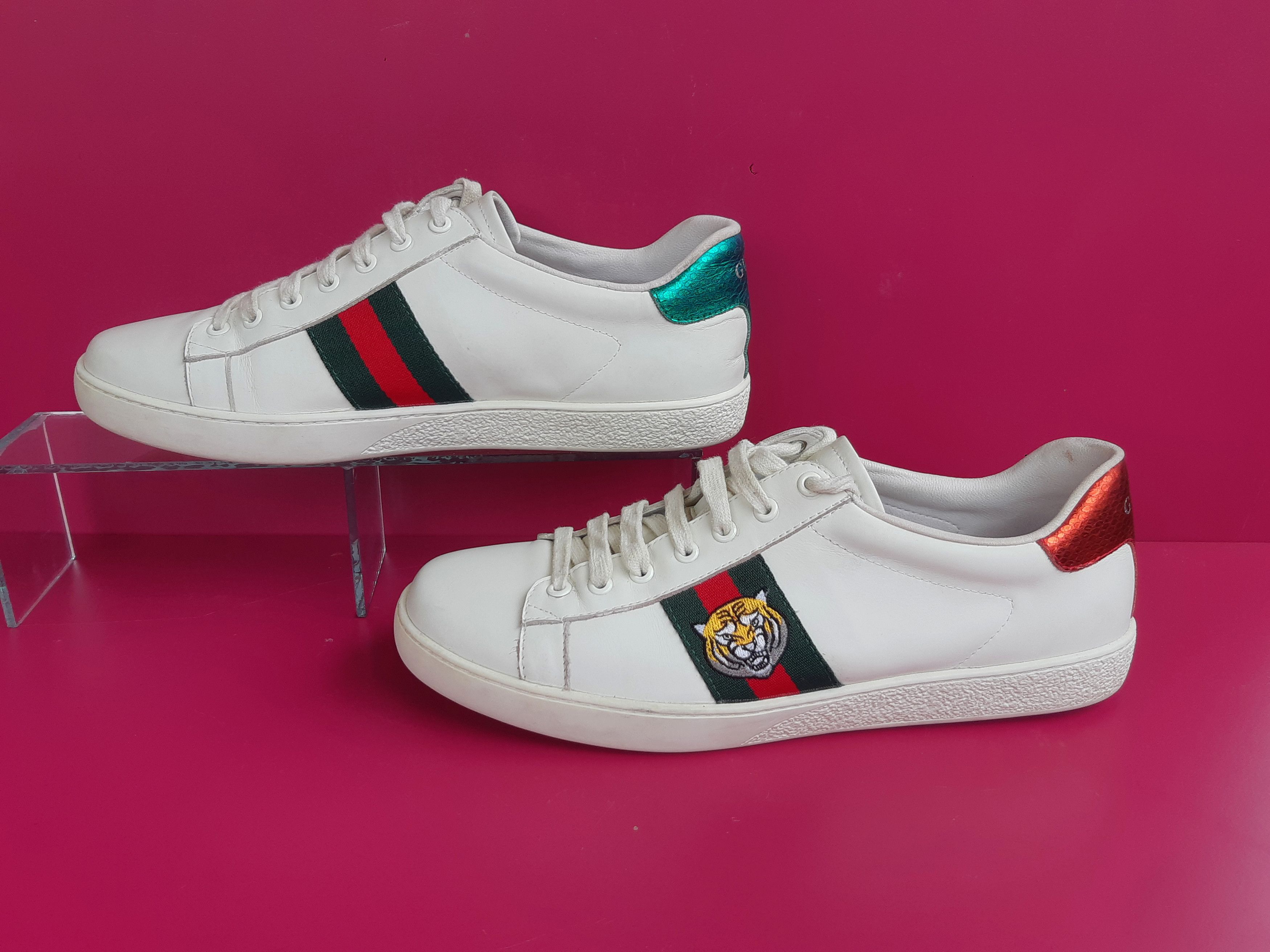 Gucci Gucci Ace Embroidered Tiger Italy Sneakers Men's Size eu42 Size US 9 / EU 42 - 2 Thumbnail