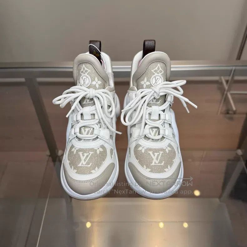 Louis Vuitton Louis Vuitton Archlight cream presbyopic full print dad sh Size US 5.5 / EU 38 - 2 Thumbnail