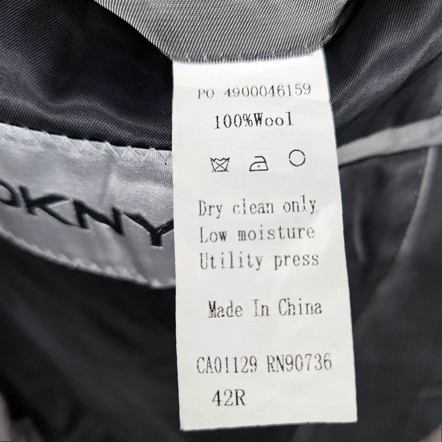 DKNY DKNY Blazer Black 100% Wool Check 2 Button Notch Double Vented Sport Coat 42R Size 42R - 4 Thumbnail