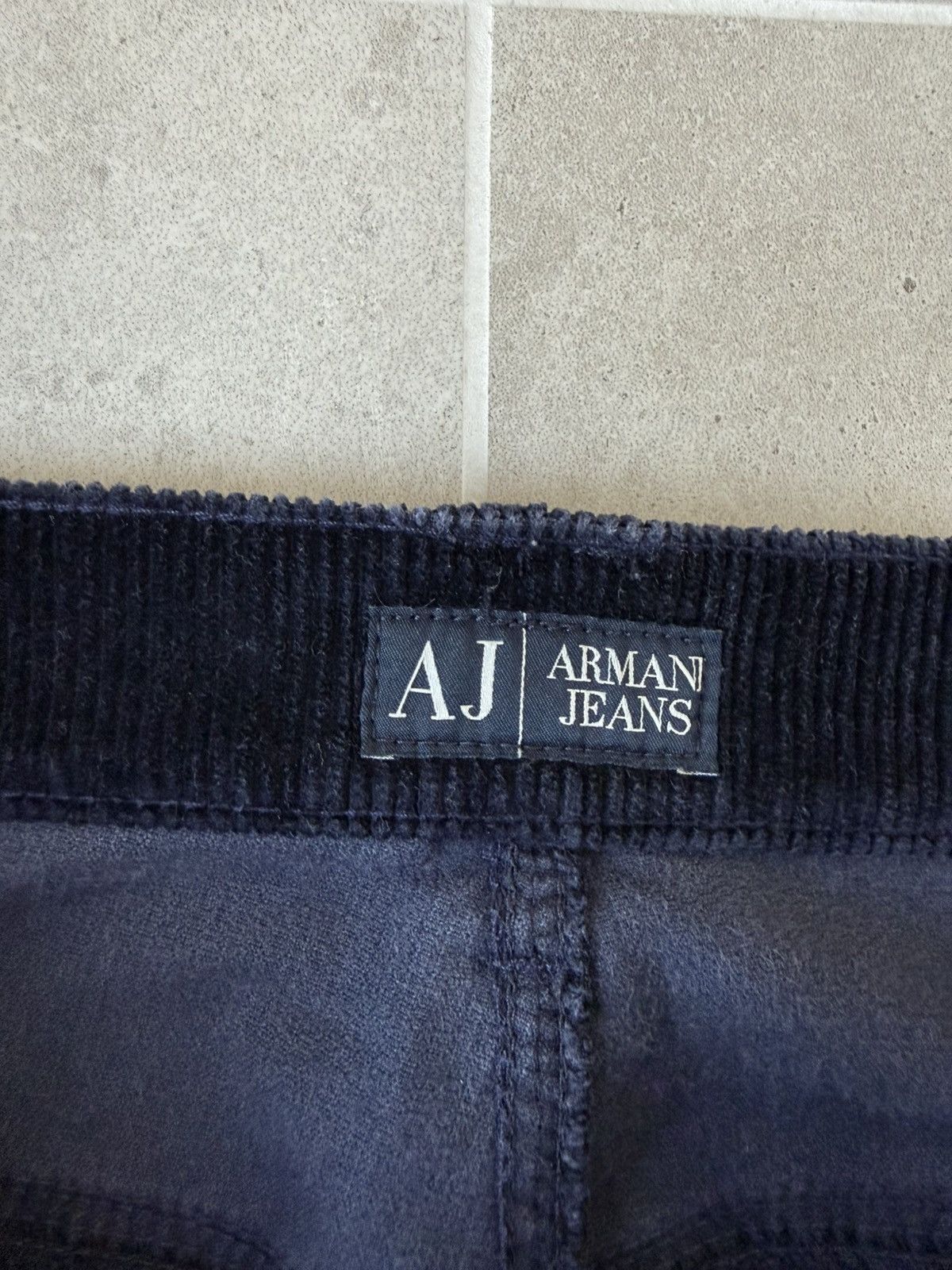Armani Vintage 90s Giorgio Armani Jeans Corduroy Blue Pants 32 Size US 32 / EU 48 - 5 Thumbnail