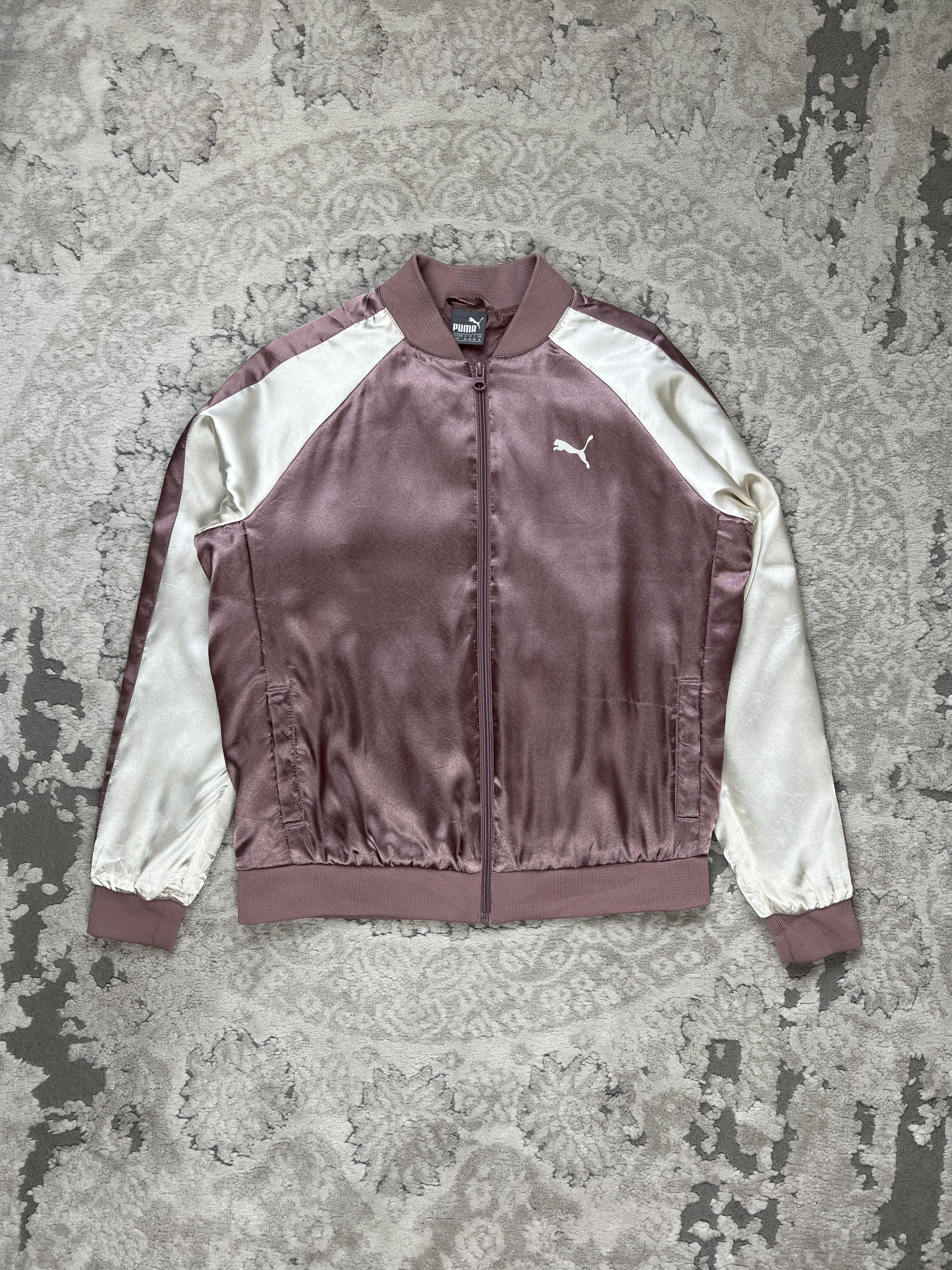 Puma PUMA T7 Satin Bomber Track Jacket Pink Rose Size S / US 4 / IT 40 - 1 Thumbnail