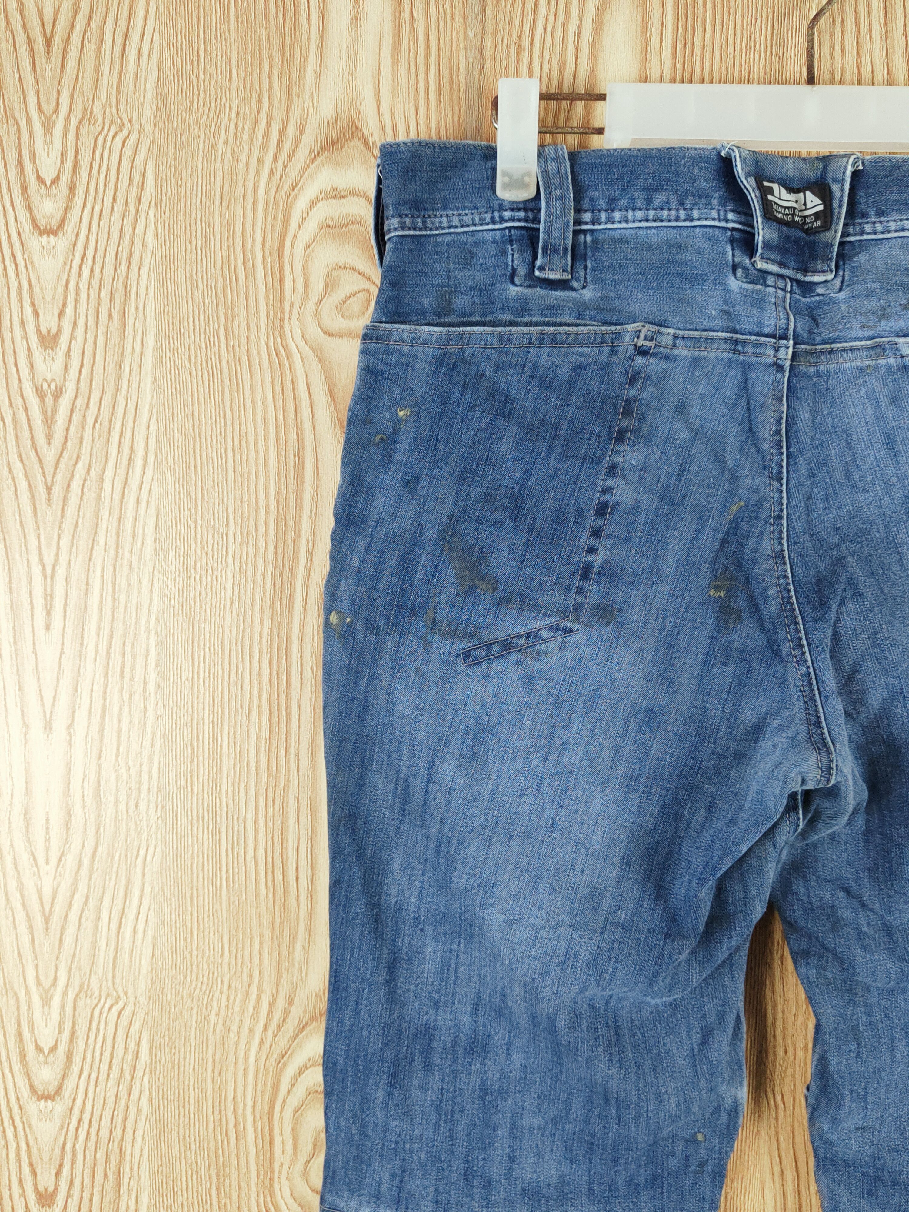 Japanese Brand TORA Blue Distressed vintage dirty Ripped Joggers #S2770 Size US 33 - 9 Thumbnail