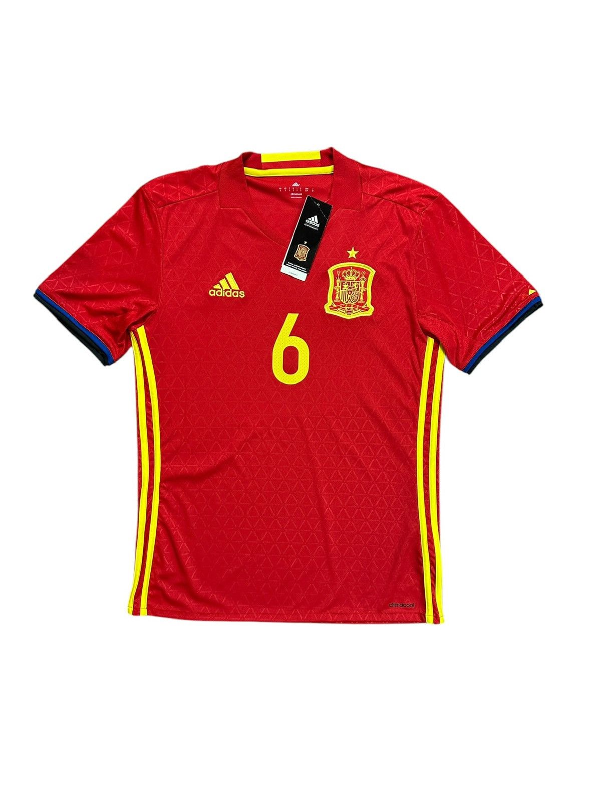 Adidas Spain 2016 Iniesta Home Jersey Size US S / EU 44-46 / 1 - 3 Thumbnail