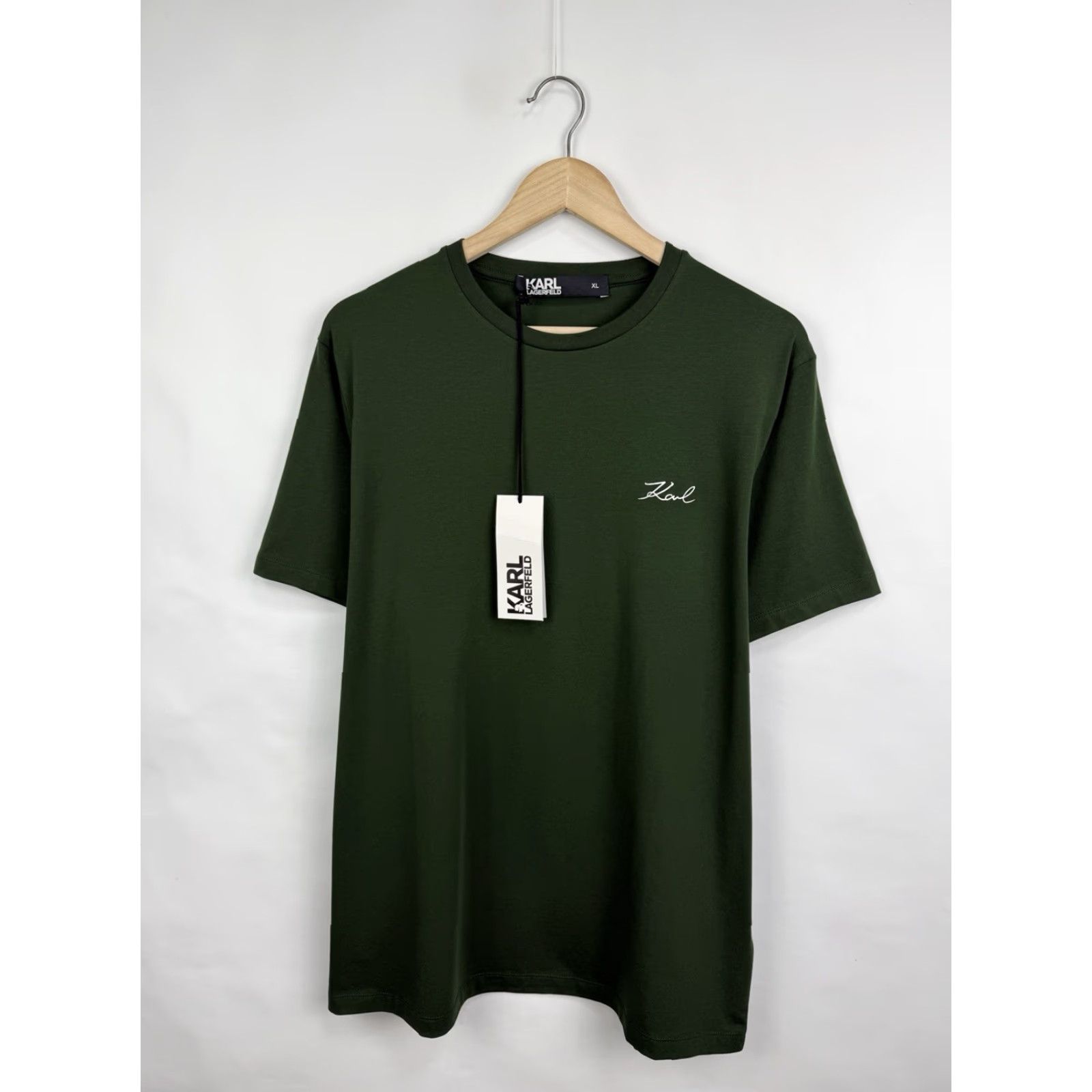 Karl Lagerfeld Karl Lagerfeld T-Shirt XL Green, Classic Luxury, Men, New with Tag, Rare, France Size US XL / EU 56 / 4 - 3 Thumbnail