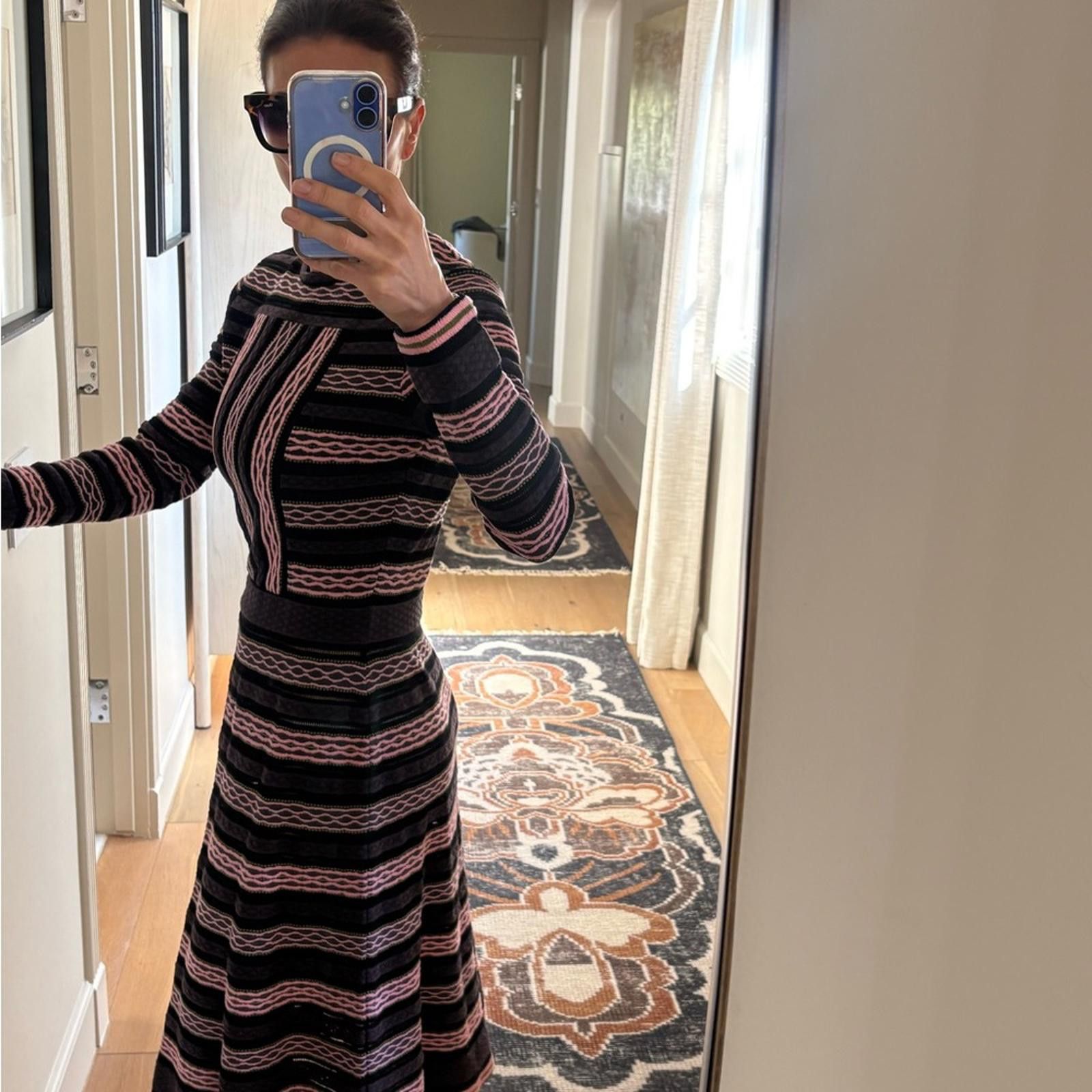 Missoni M Missoni Signature Knit Long Sleeve A-Line Dress Size M / US 6-8 / IT 42-44 - 4 Thumbnail
