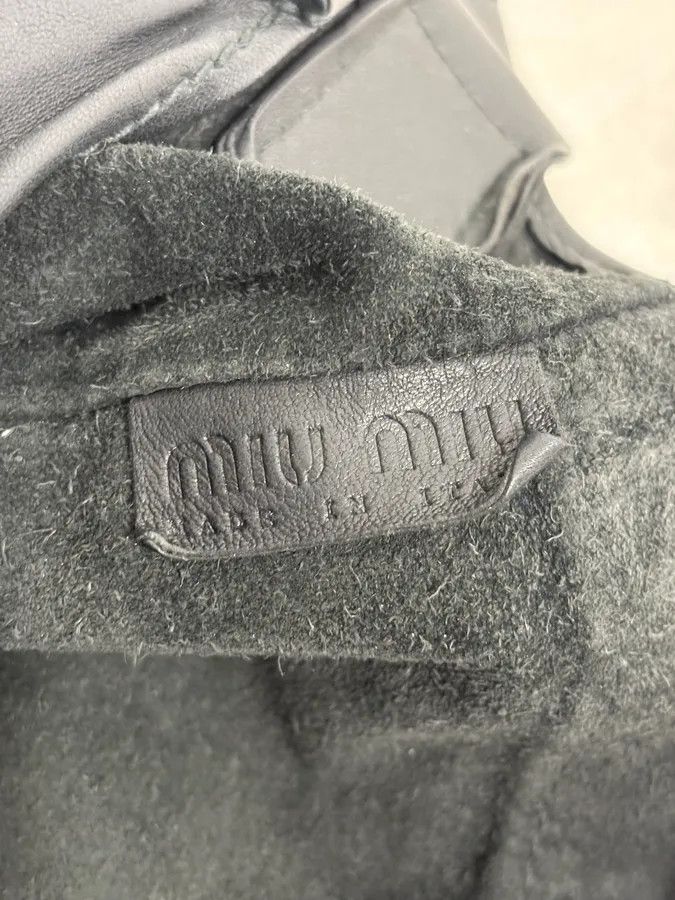Miu Miu 1990s Miu Miu Black Minimalist Leather Messenger Bag Size ONE SIZE - 10 Thumbnail