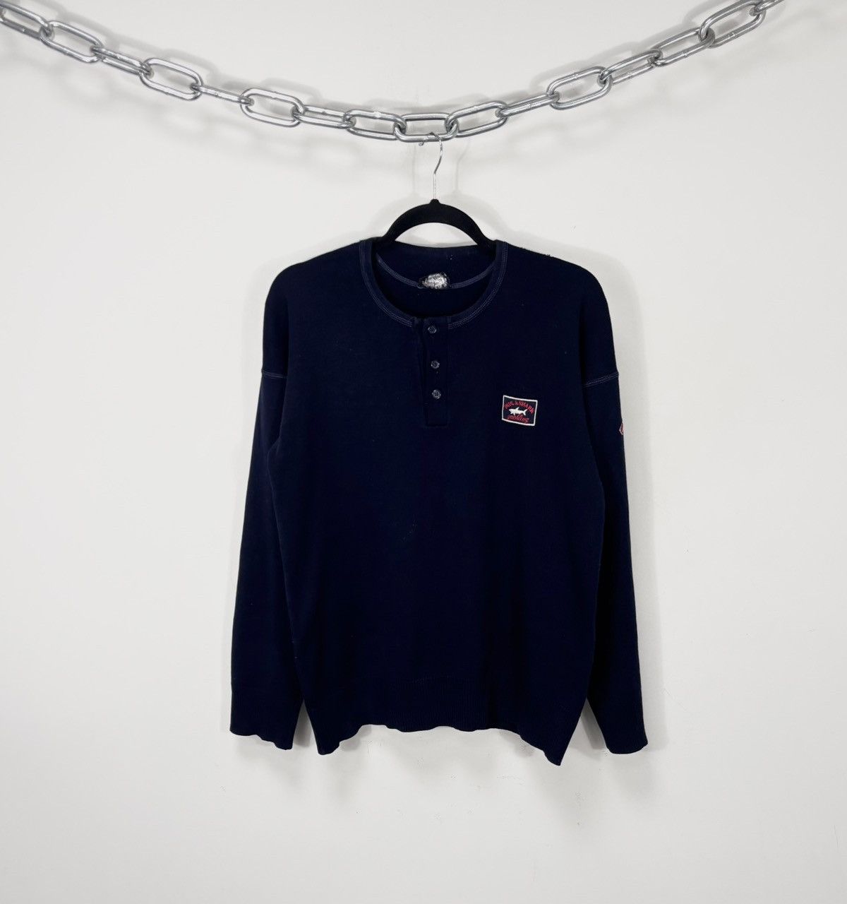 Paul & Shark Vintage Paul & Shark Sportswear Men’s Navy Blue Henley Shirt Size US M / EU 48-50 / 2 - 1 Thumbnail