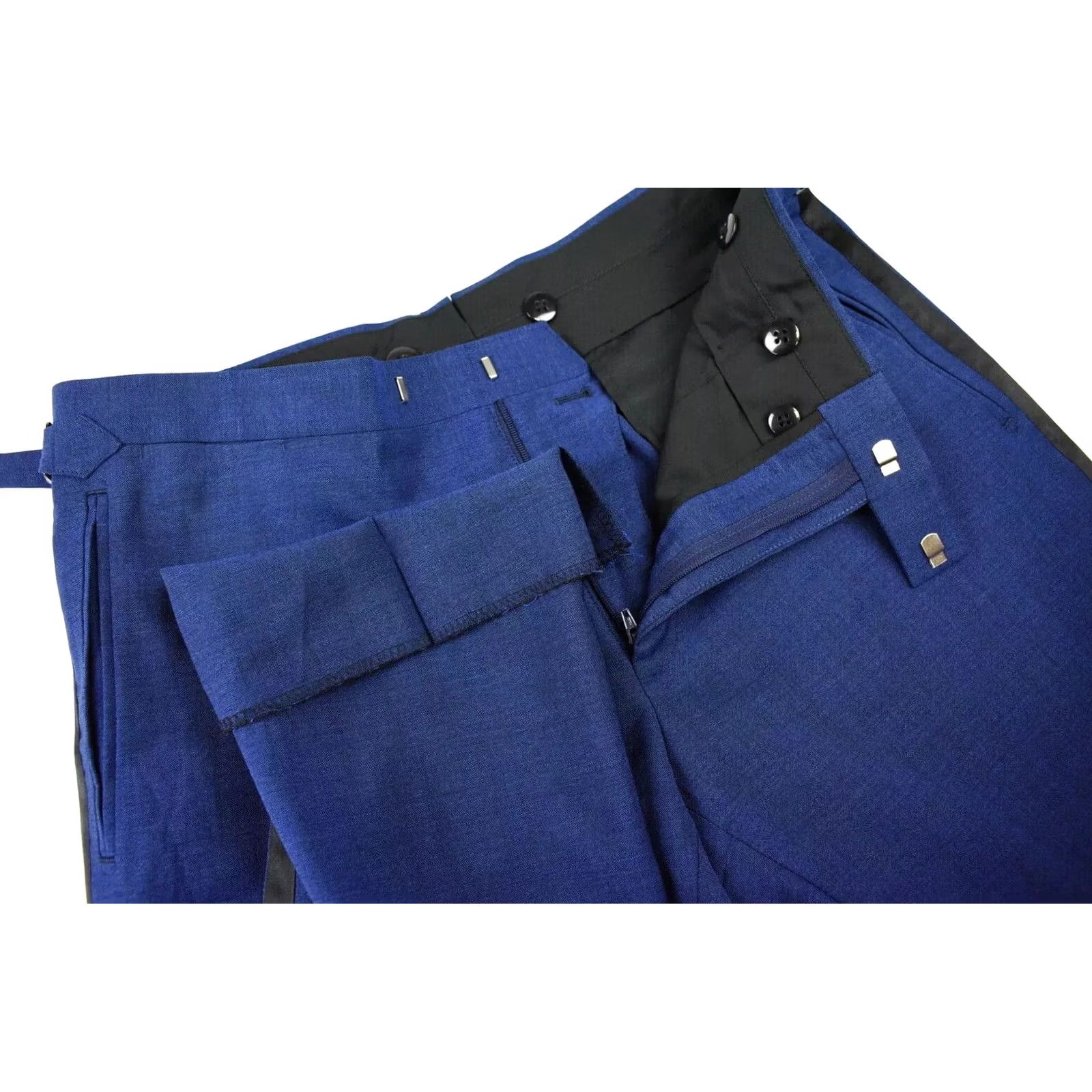 Suitsupply Suitsupply Lazio Trousers Mens UK 38S / W34 Navy Black Stripes Formal Chino Size US 38 / EU 54 - 4 Thumbnail