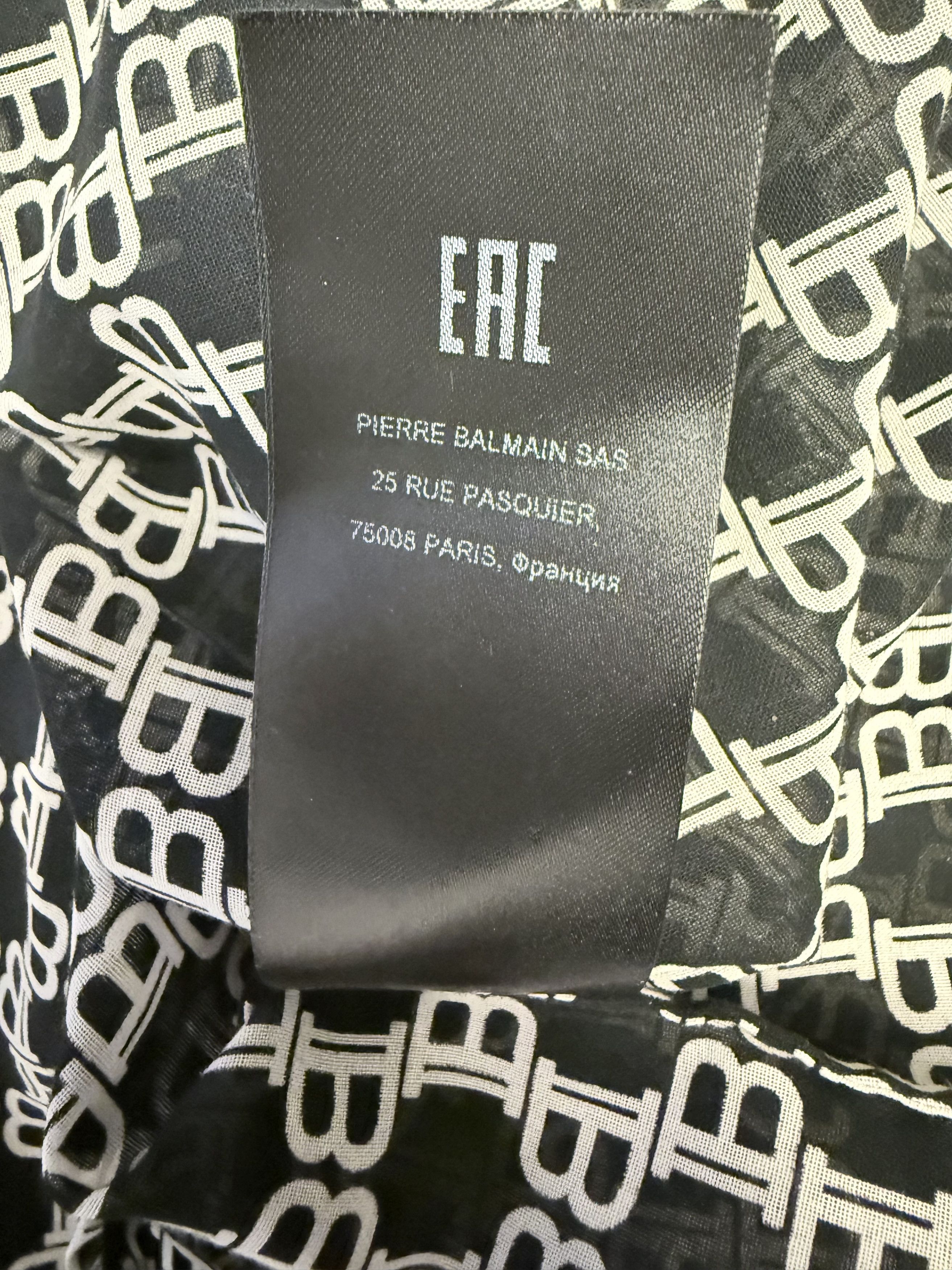 Balmain Monogram-Print Long-Sleeved Shirt Size US L / EU 52-54 / 3 - 14 Thumbnail