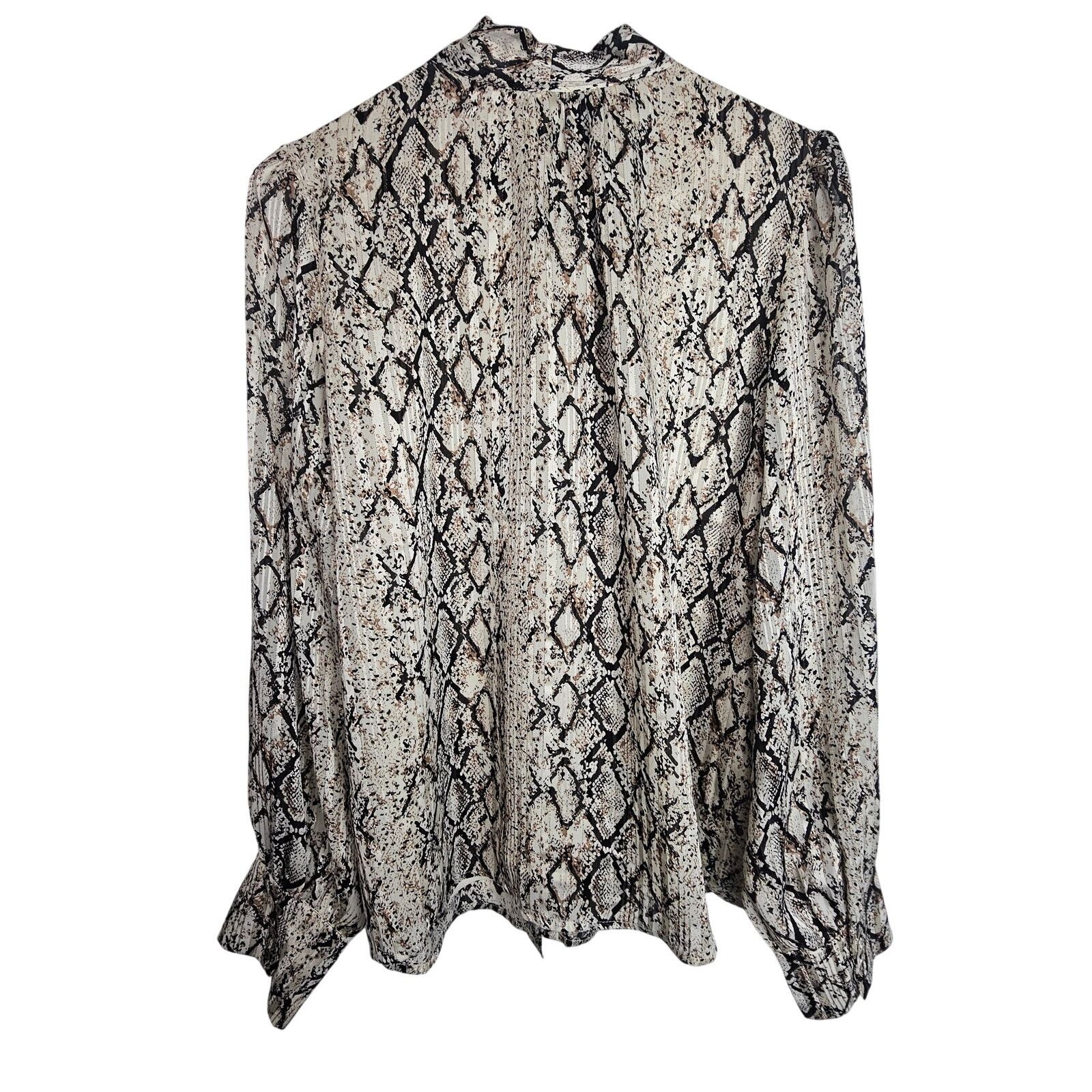 Joie Joie Womens Snake Print Blouse XL Mob Wife Office Siren Size XL / US 12-14 / IT 48-50 - 10 Thumbnail