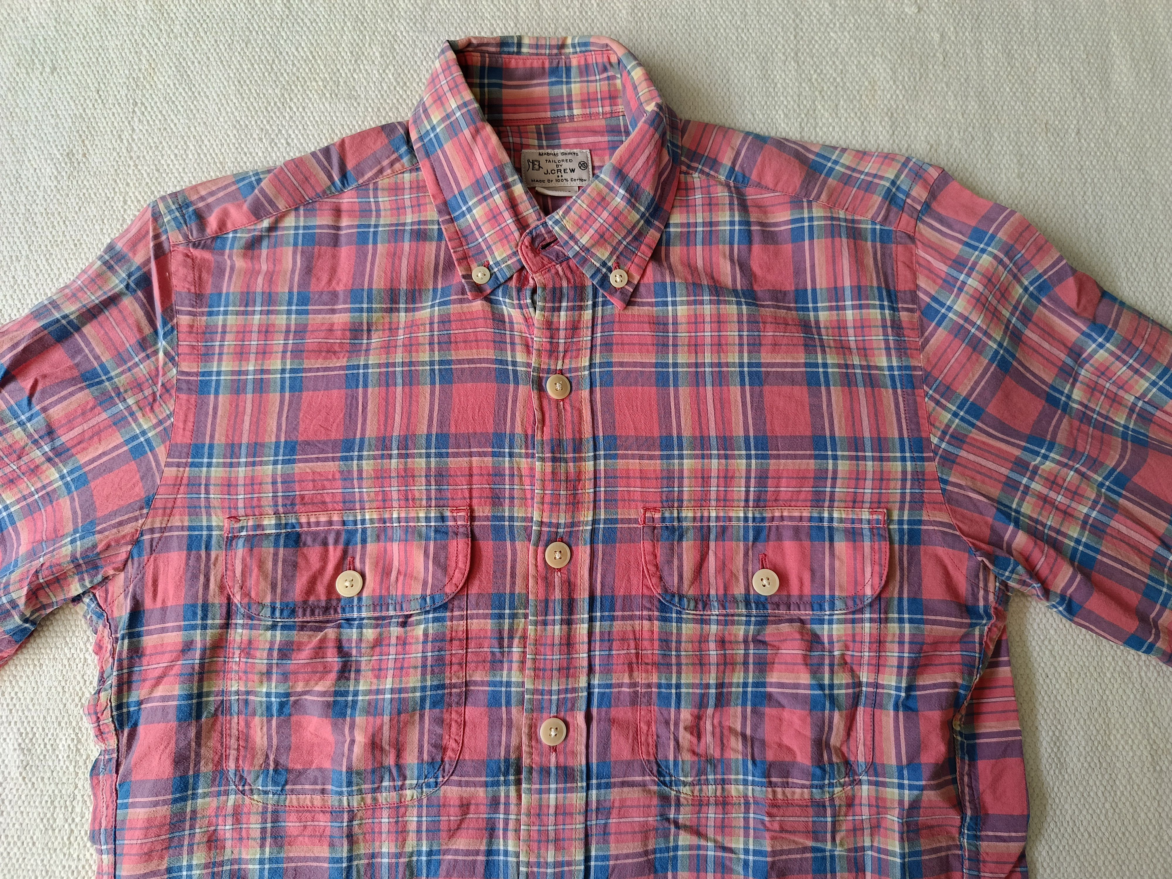 J.Crew Jcrew madras plaid double pockets slim fit XS shirt Size US XS / EU 42 / 0 - 11 Thumbnail