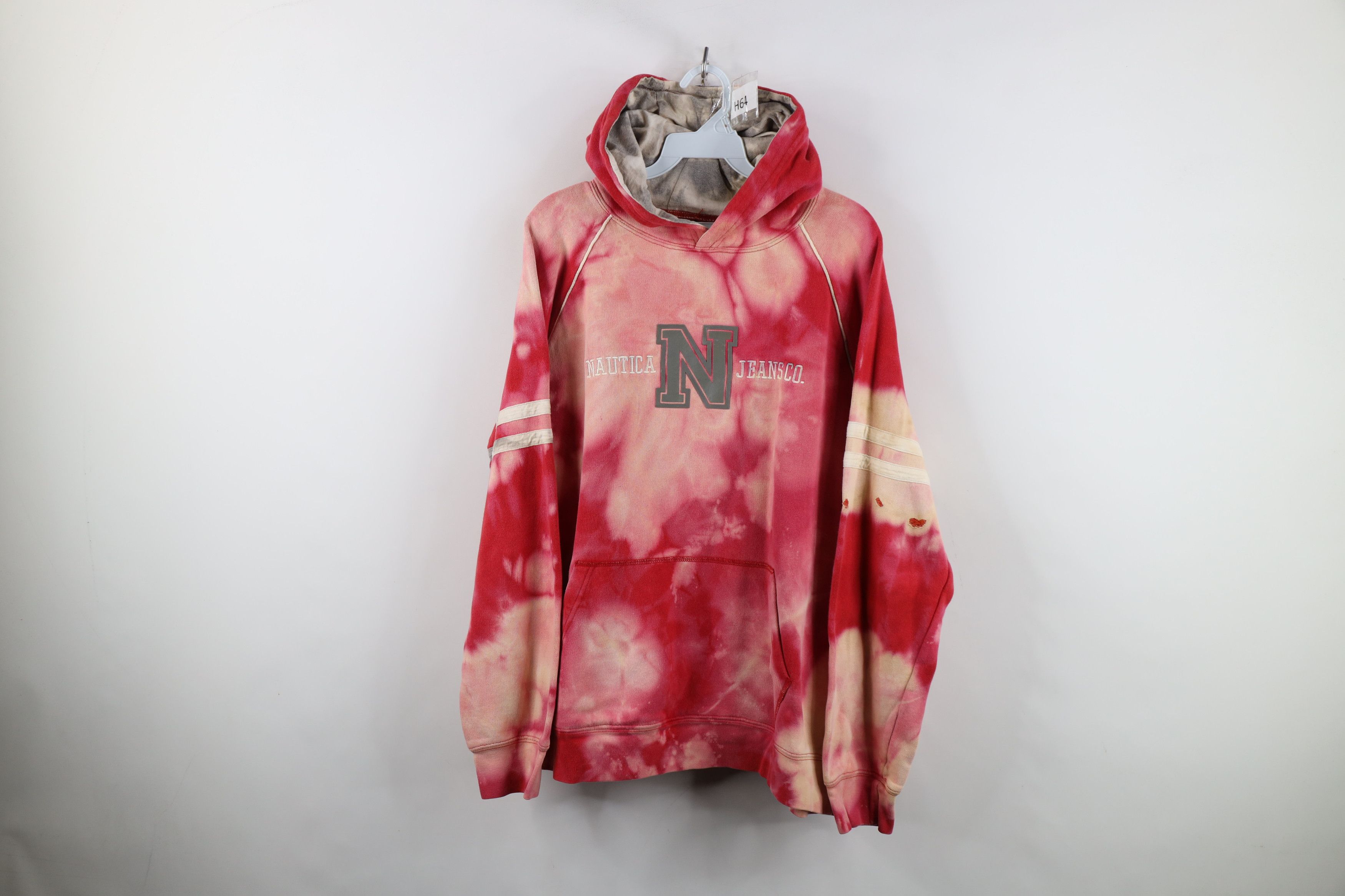 Nautica Vintage 90s Nautica Spell Acid Wash Hoodie Sweatshirt Red Size US M / EU 48-50 / 2 - 1 Thumbnail