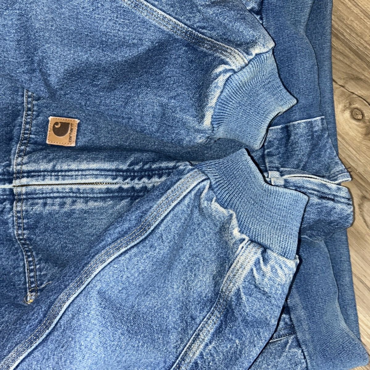 Carhartt Men's J139 DST Jacket Denim Hooded Jean Blanket Size US L / EU 52-54 / 3 - 4 Thumbnail