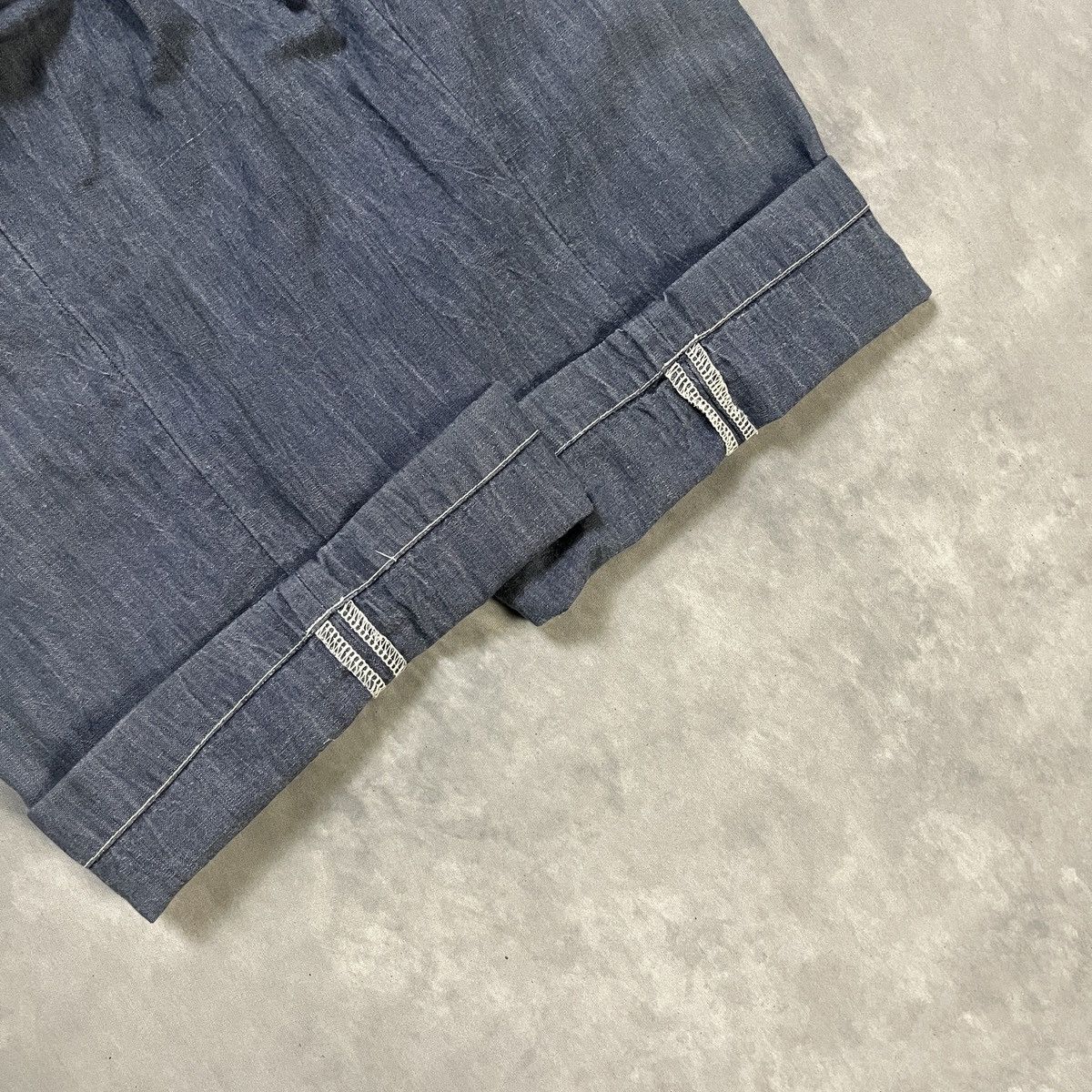 45rpm 45RPM Indigo Chambray Wide Cropped Work Pants Made in Japan Size US 29 - 2 Thumbnail