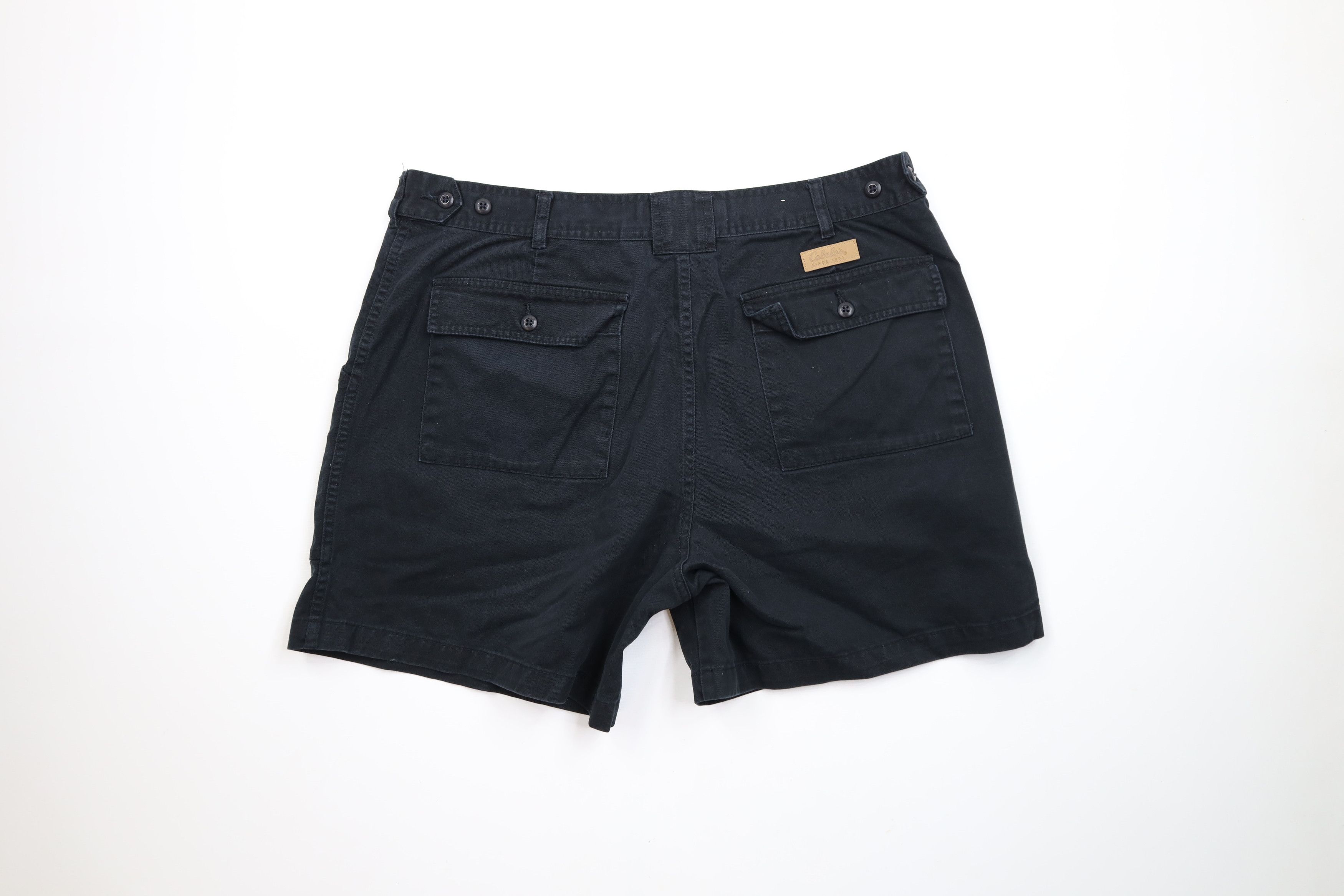 Cabelas × Vintage Vintage 90s Cabelas Above Knee Cargo Shorts Black Cotton Size US 40 / EU 56 - 9 Thumbnail