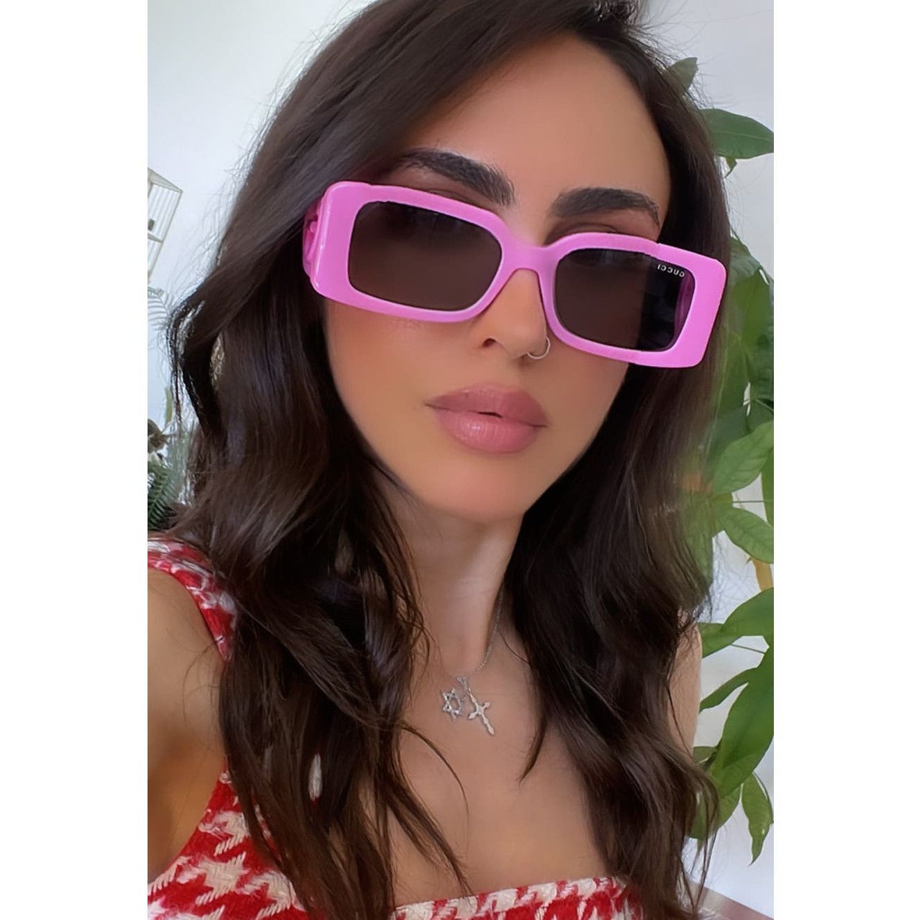 Gucci NEW Gucci GG1325S Slim Pink Logo Sunglasses Size ONE SIZE - 2 Thumbnail