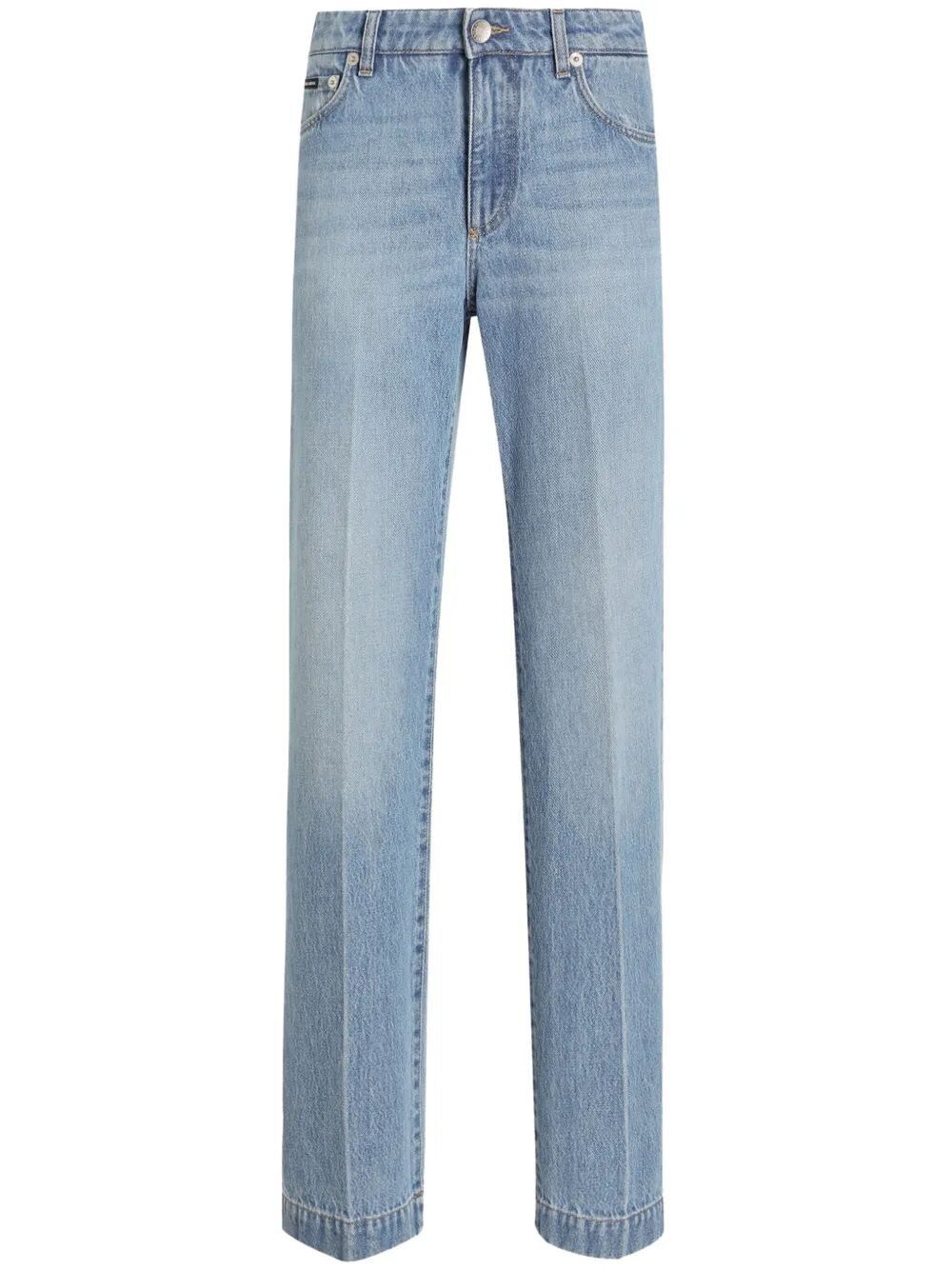 【Dolce & Gabbana】Loose denim jeans with pressed pleat Dolce & Gabbana Loose Denim Jeans With Pressed Pleat in Blue