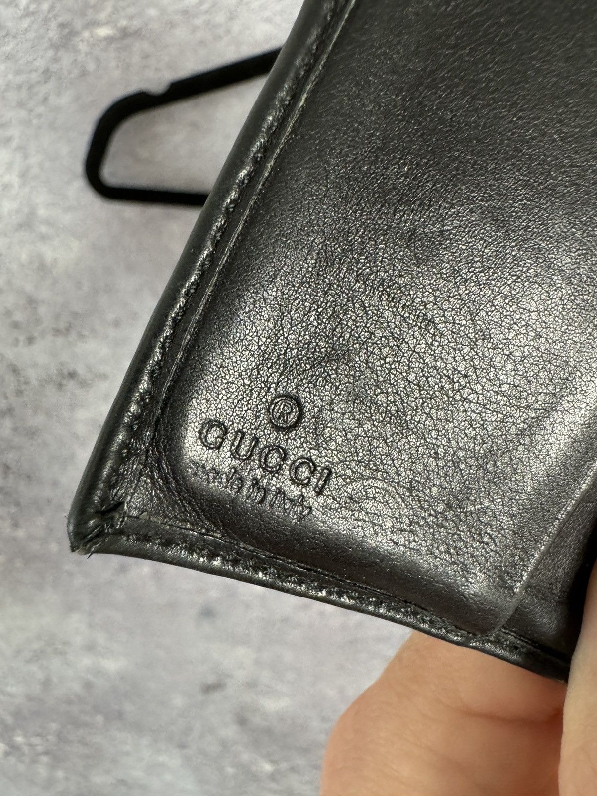 Gucci × Vintage Gucci Wallet Bifold Vintage Black Leather Unisex Authentic Size ONE SIZE - 10 Thumbnail