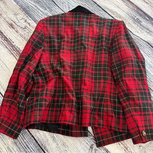 JH Collectibles Vintage JH Collectibles 100% Wool Red and Black Plaid Double Size XXL / US 16-18 / IT 52-54 - 3 Thumbnail