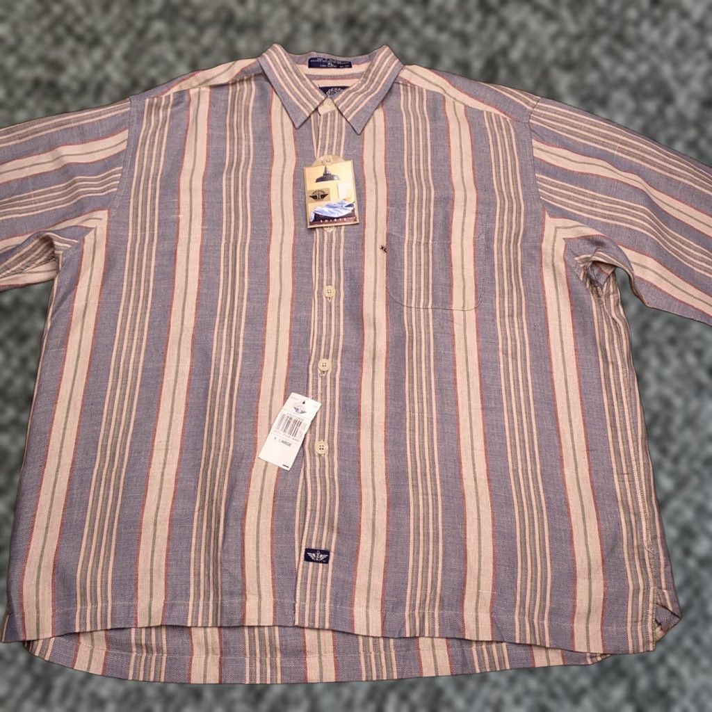 Dockers VINTAGE Dockers Shirt Mens XL Button-Up Linen Herringbone Pocket USA New Size US XL / EU 56 / 4 - 1 Thumbnail