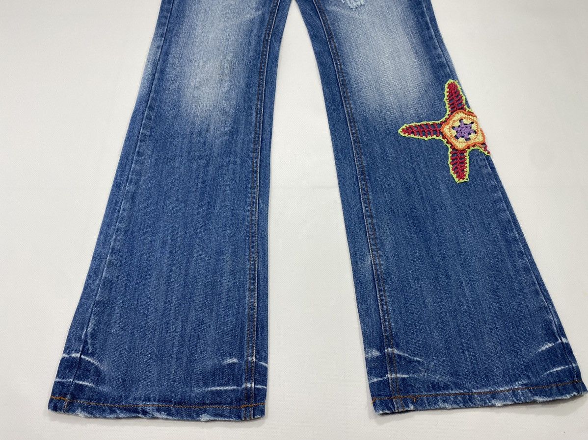 Vintage 🔥LASTDROP🔥 Y2K L Low Rise Starfish Flared Denim Jeans Pants Size 32" / US 10 / IT 46 - 5 Thumbnail
