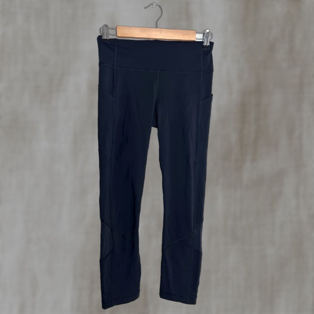 Lululemon lululemon Pace Rival Crop Leggings Black Womens Yoga Pants Size 4 26x24 Size 27" / US 4 / IT 40 - 1 Thumbnail
