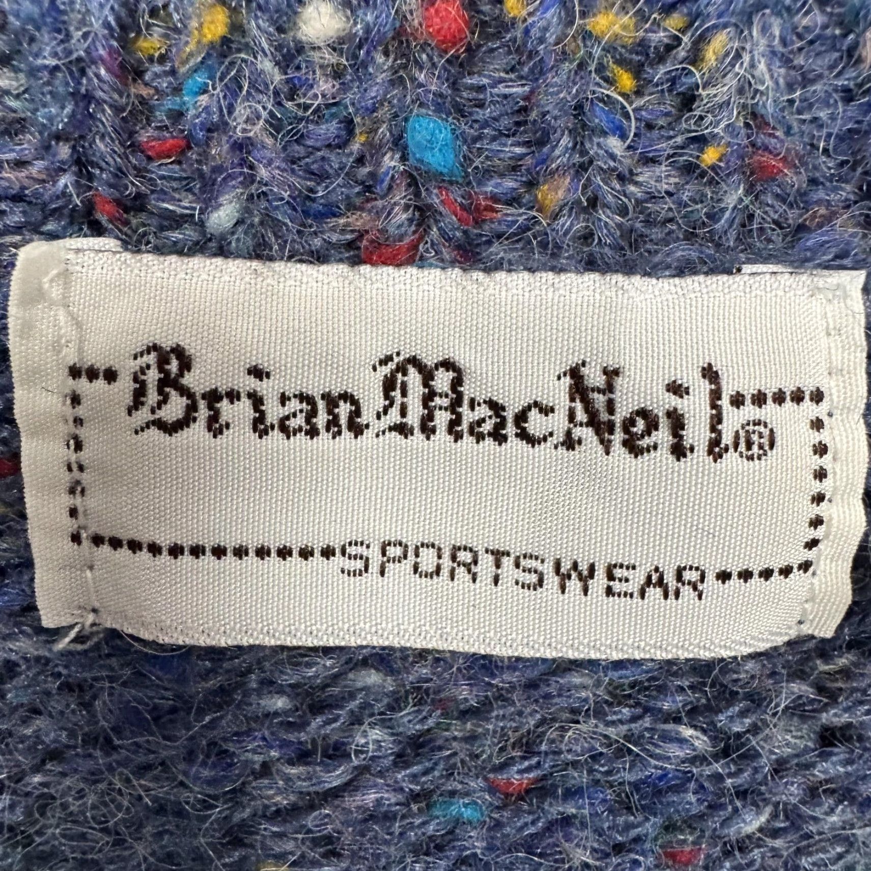 Vintage VINTAGE Brian MacNeil Sweater L Mens Crew Knit Argyle Diamond Blue Wool Mohair Acrylic Nylon Light Academia 80s 90s Size US L / EU 52-54 / 3 - 7 Thumbnail