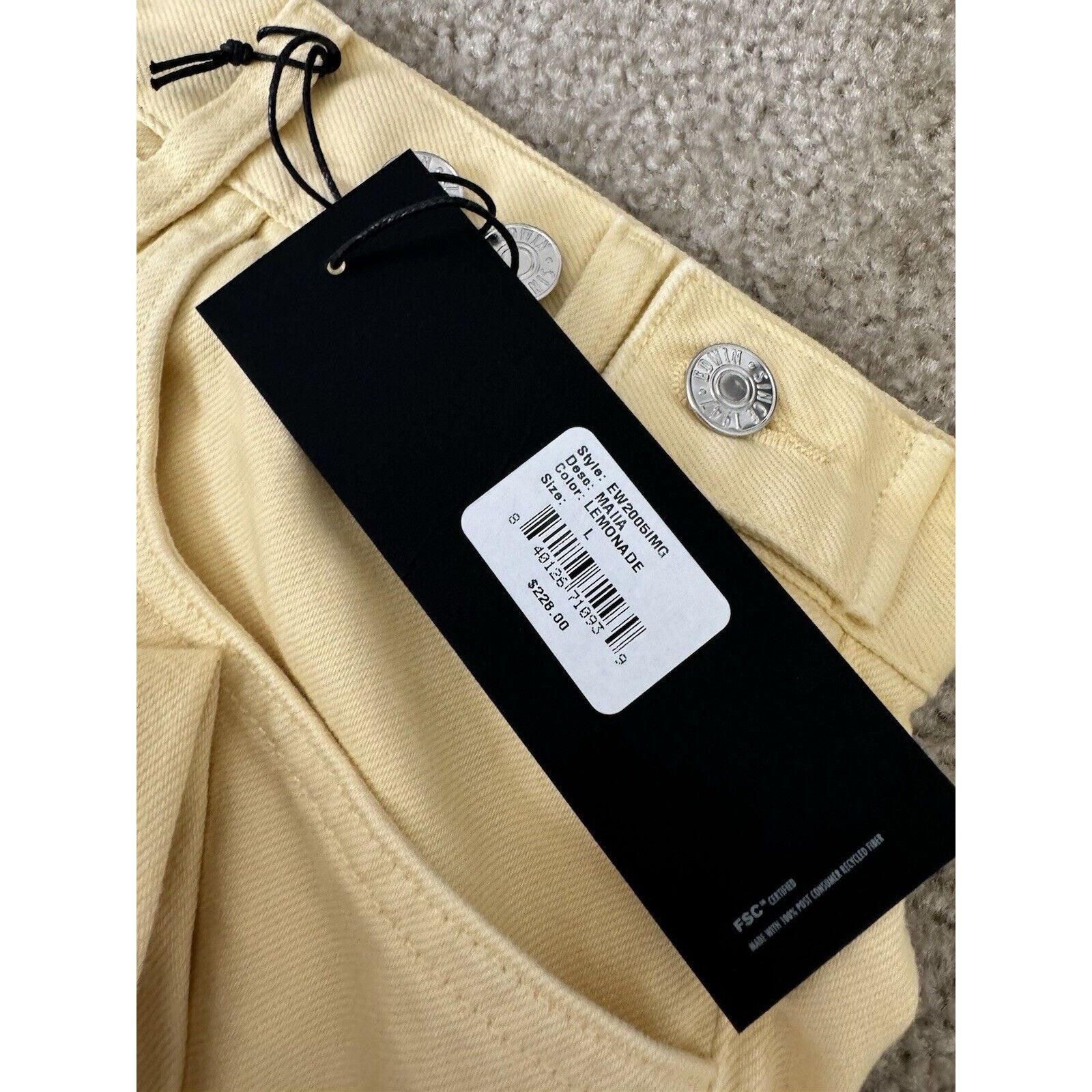 Edwin EDWIN Maiia Cropped Wide leg yellow Jeans Large New $228 Size 37" - 7 Thumbnail