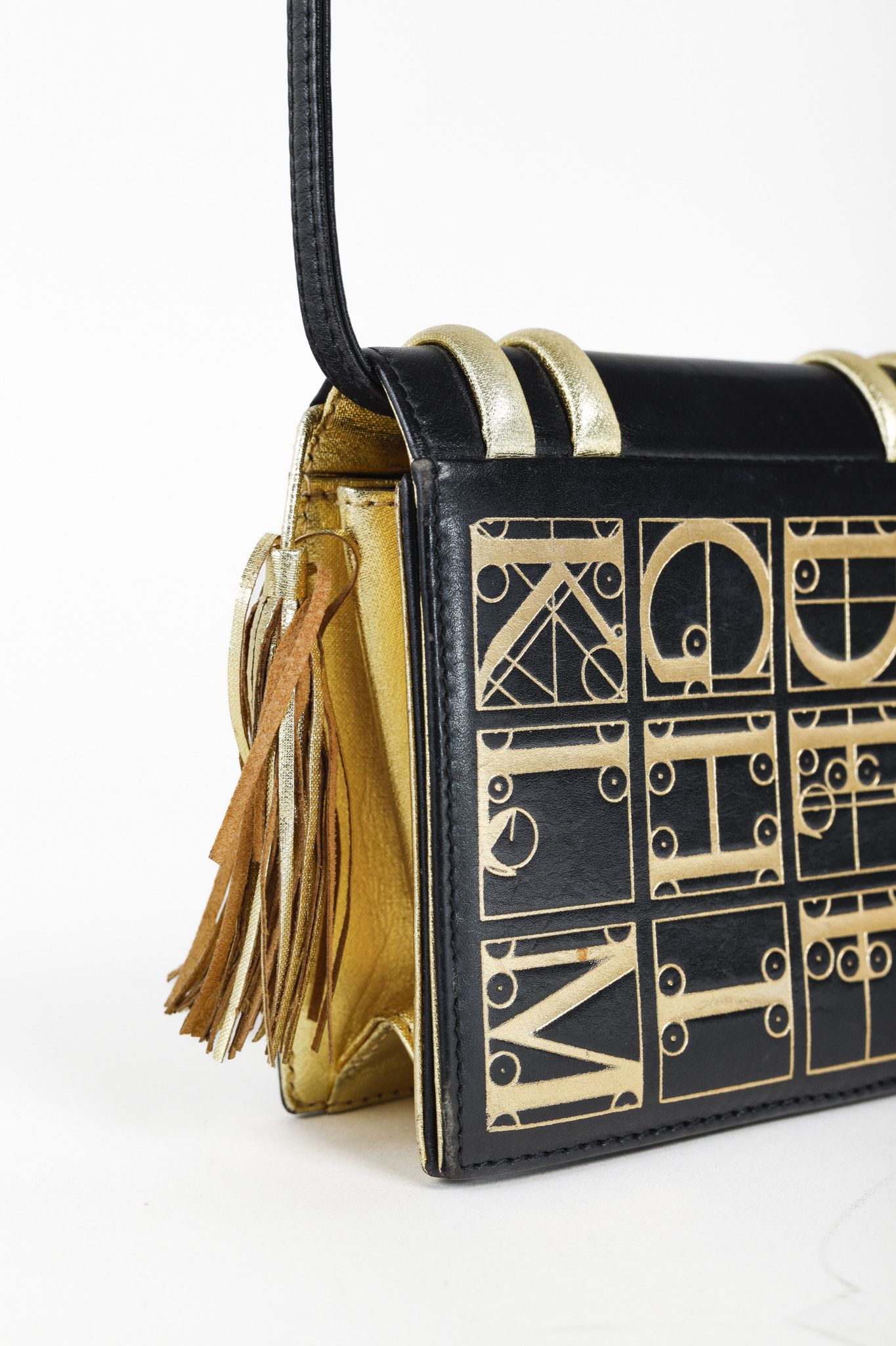 Paloma Picasso × Vintage Paloma Picasso 1980s Leather Golden Trim Book-Style Mini Bag Size ONE SIZE - 7 Thumbnail