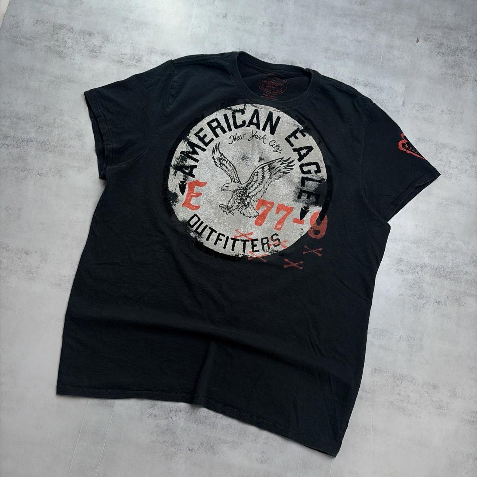 American Eagle Outfitters Y2K Black American Eagle Grunge Skater T-Shirt Size US XL / EU 56 / 4 - 2 Thumbnail