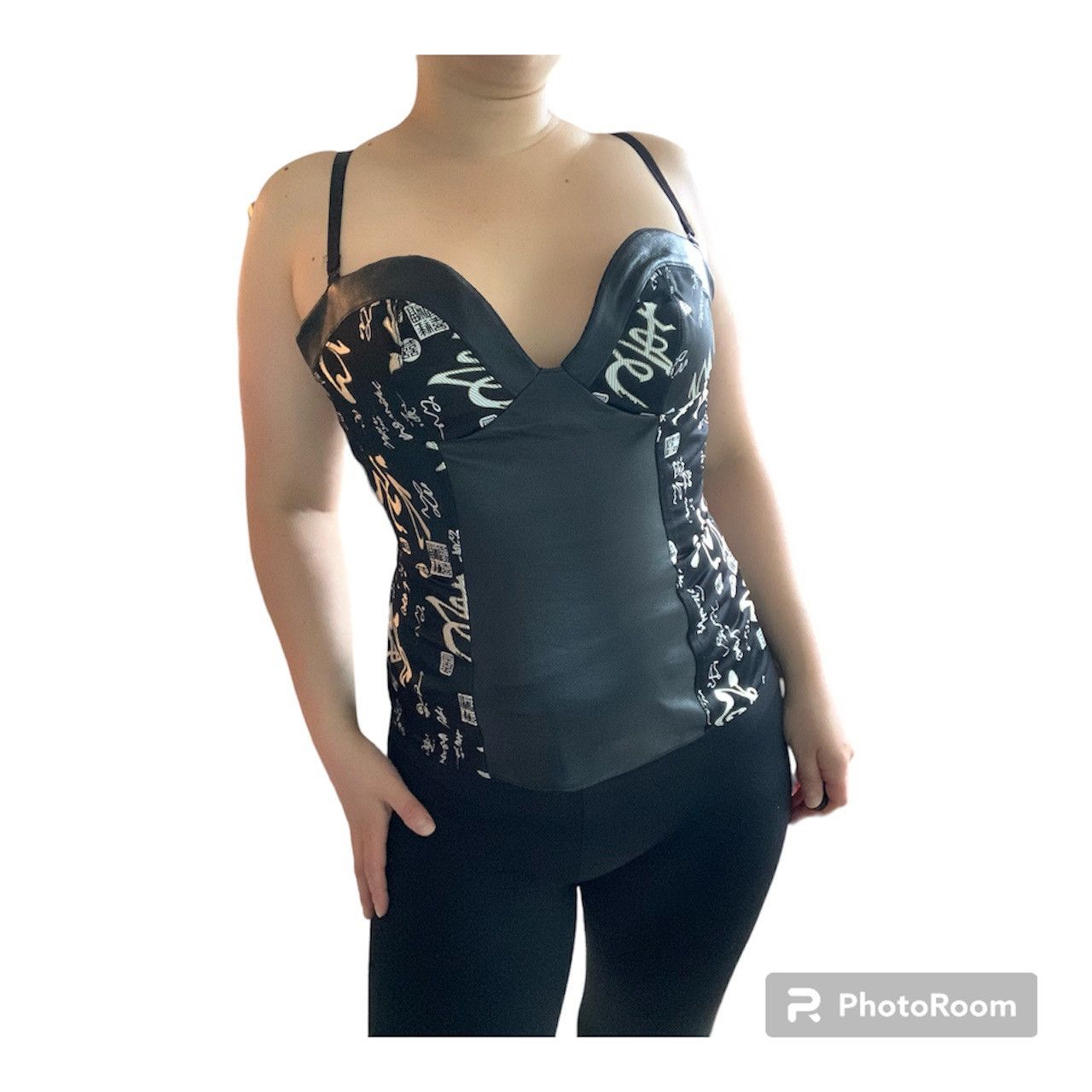 Handmade Hand Made Custom Corset with Chinese Symbols & Lettering Size M / US 6-8 / IT 42-44 - 1 Thumbnail