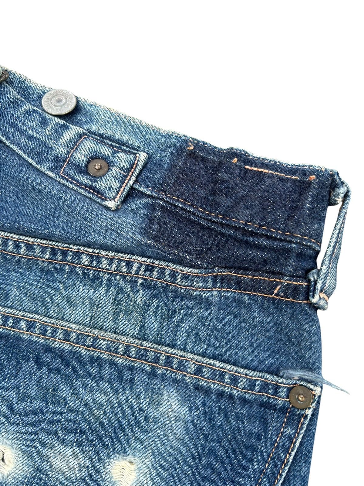 Kapital Vintage Levis Big E Selvedge Buckle Back Thrashed Denim Jean Size US 30 / EU 46 - 14 Thumbnail