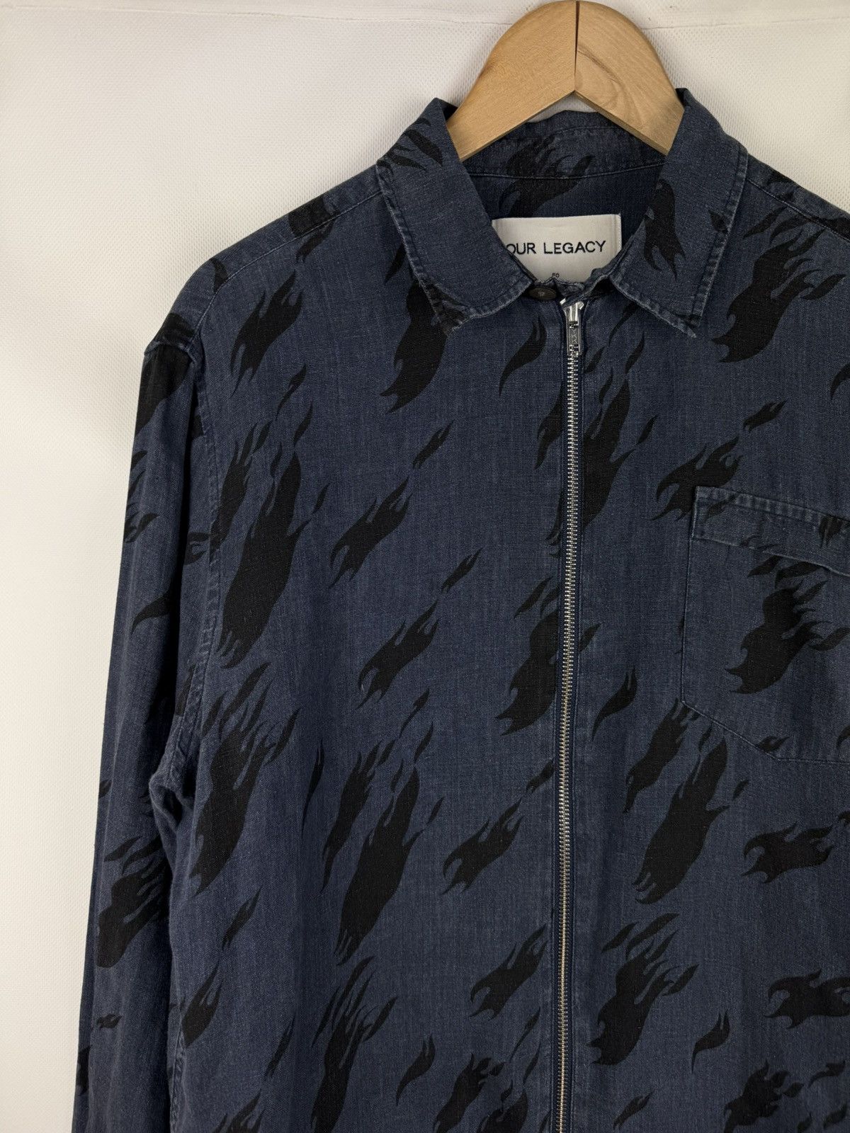 Our Legacy Our Legacy Men’s Full Zip Patterned Linen Overshirt Jacket Size US L / EU 52-54 / 3 - 2 Thumbnail