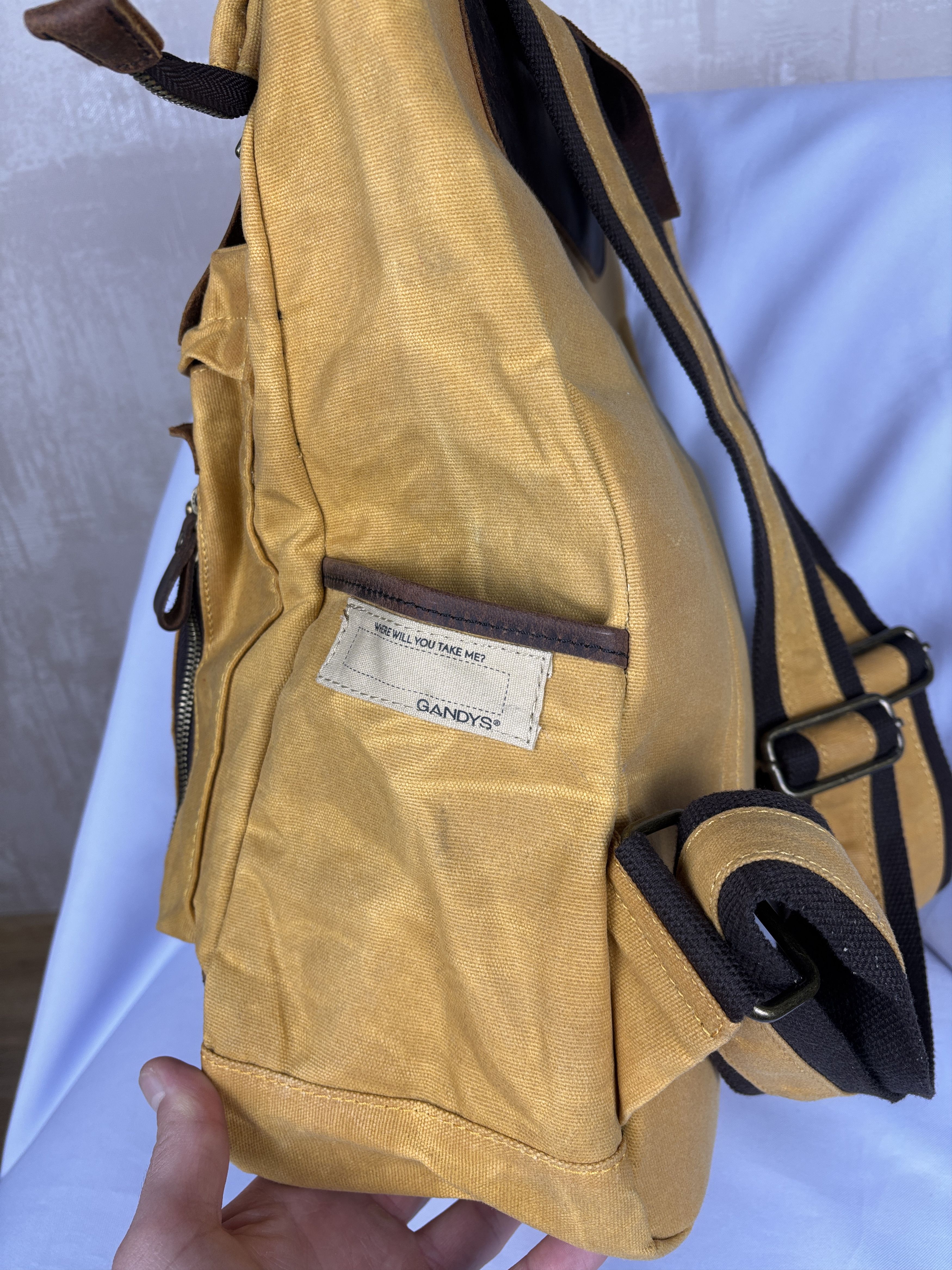 Other Gandys Canvas Wax Waxed Cotton Backpack Travel Outdoor Size ONE SIZE - 12 Thumbnail