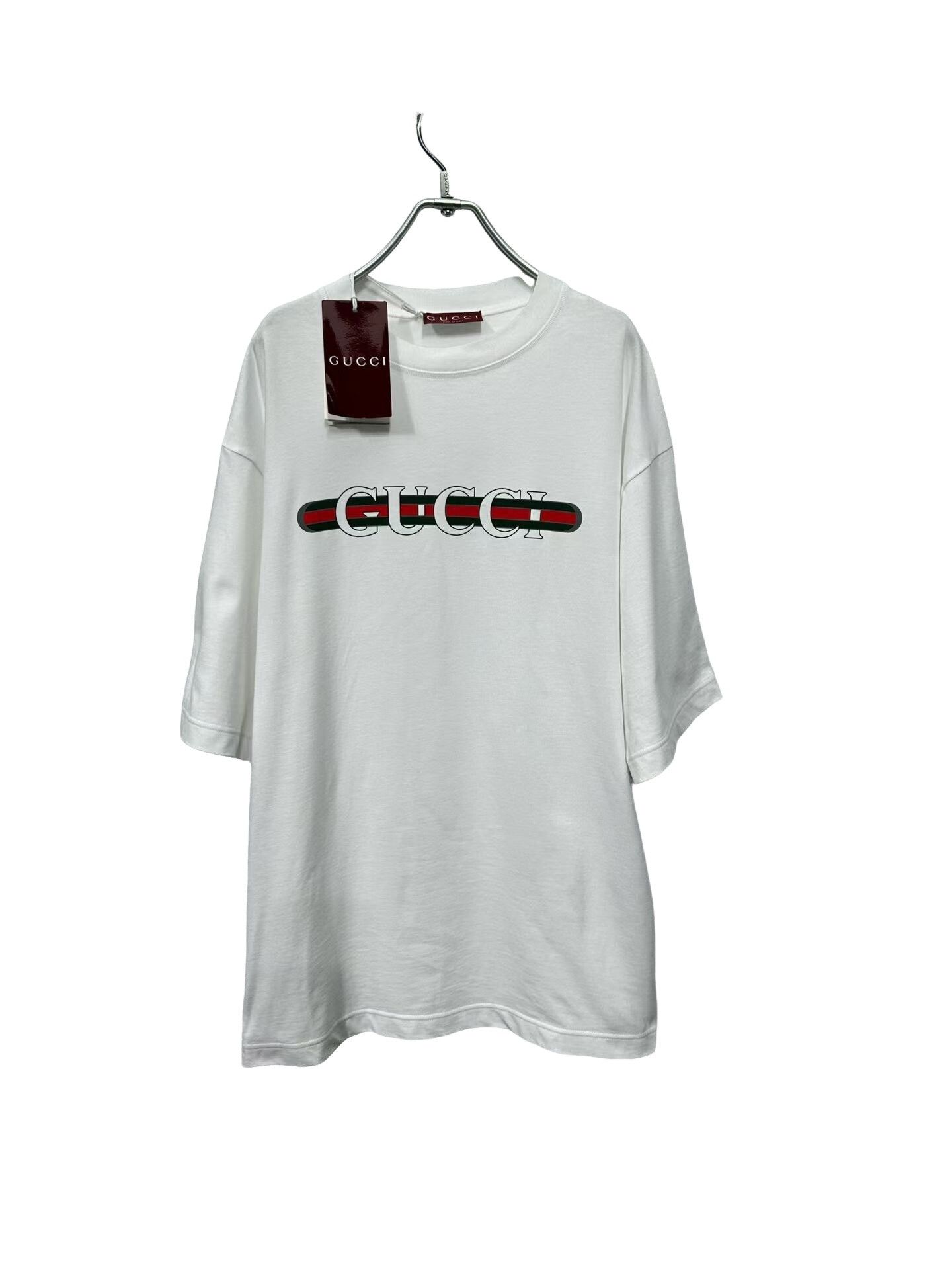 Gucci Gucci Web Stripe Logo T-Shirt Size L Size US L / EU 52-54 / 3 - 1 Thumbnail