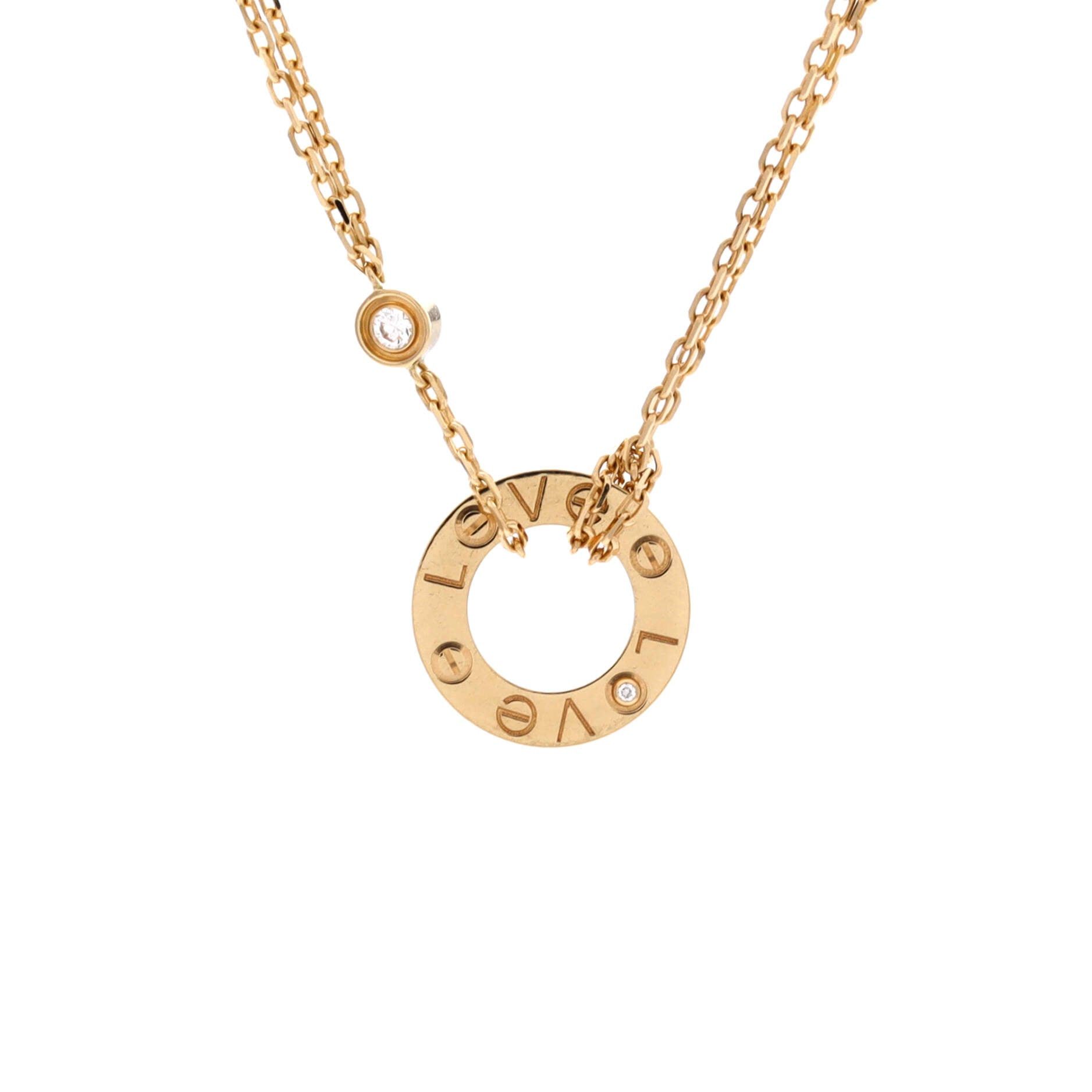 Cartier 2 Diamonds Love Pendant Necklace Size ONE SIZE - 1 Thumbnail