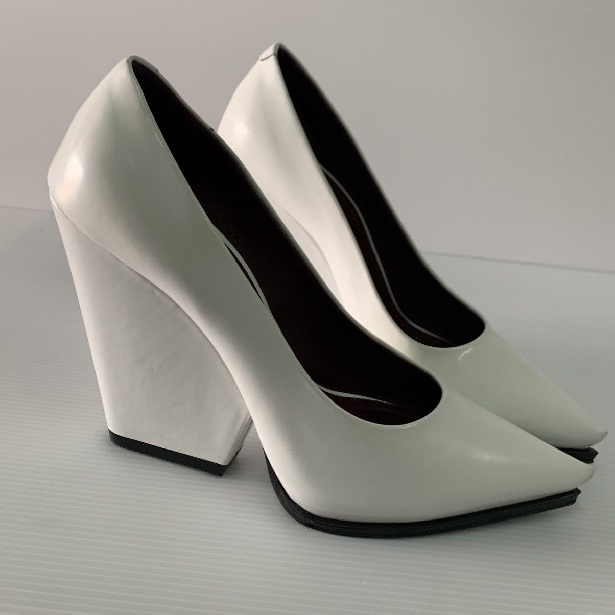 Celine Celine Leather White Wedges Shoes Size US 7 / IT 37 - 3 Thumbnail