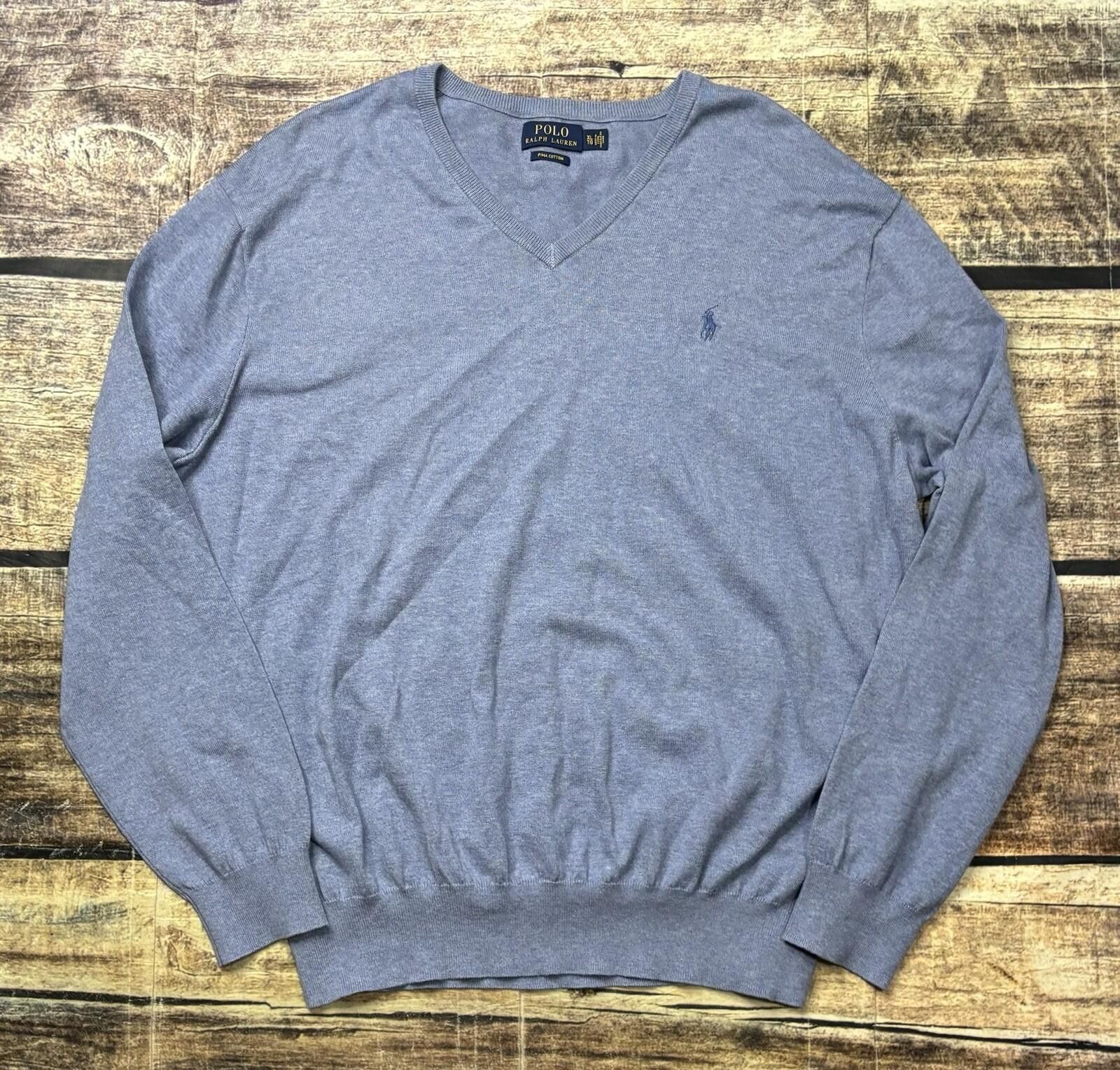 Polo Ralph Lauren Polo Ralph Lauren Sweater Mens XL Pima Cotton V-Neck Size US XL / EU 56 / 4 - 1 Thumbnail