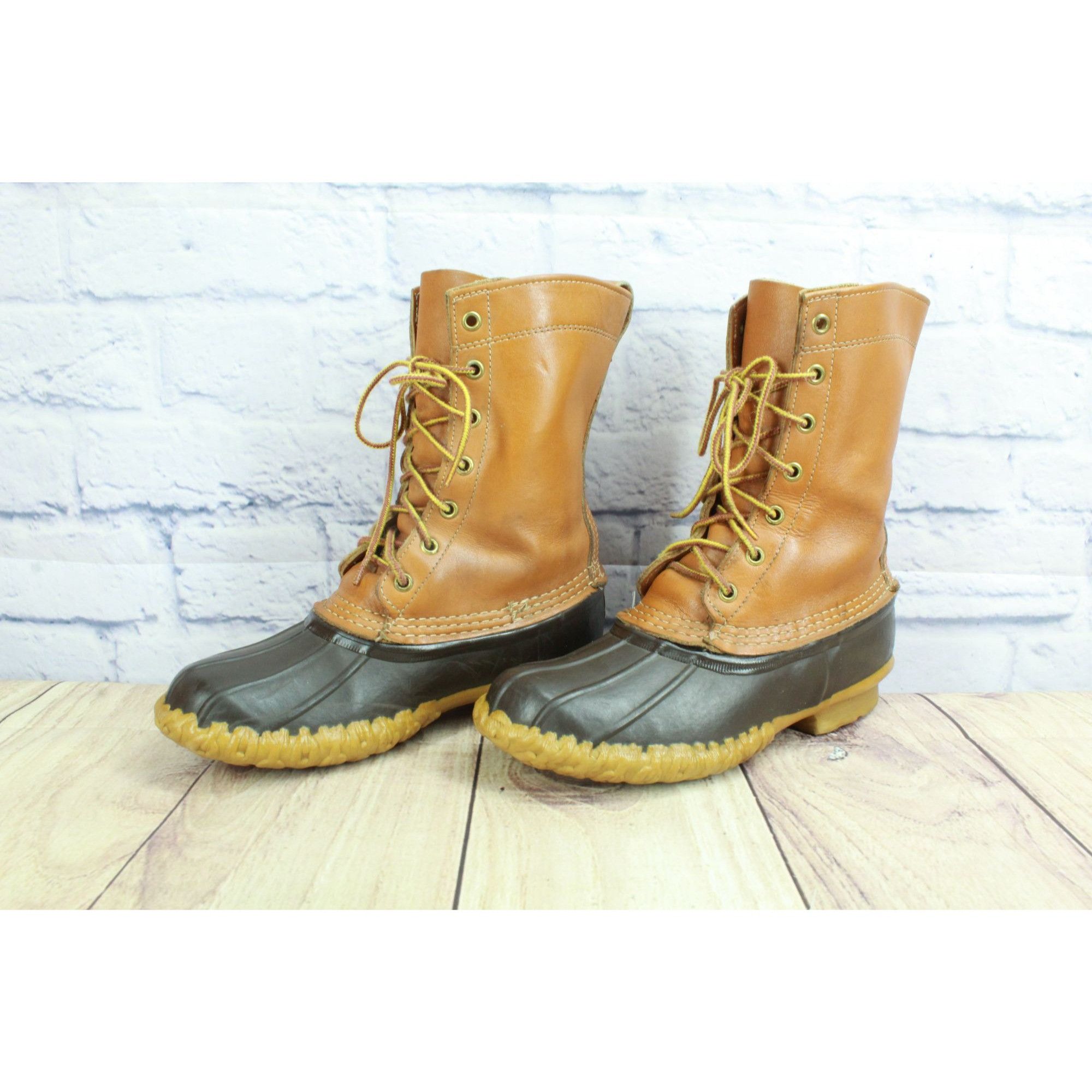 L.L. Bean Vintage LL Bean Brown Leather Hunting Duck Boots Size US 7 / IT 37 - 3 Thumbnail