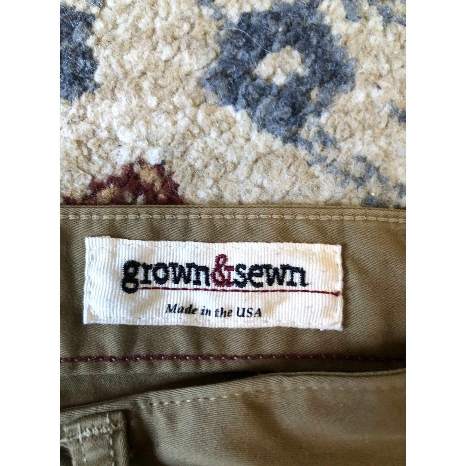 Vintage Grown & Sewn Pants Mens 30 Brown Slim Straight Button Fly 30x34 USA Chino Casual Modern Mens Size US 30 / EU 46 - 5 Thumbnail