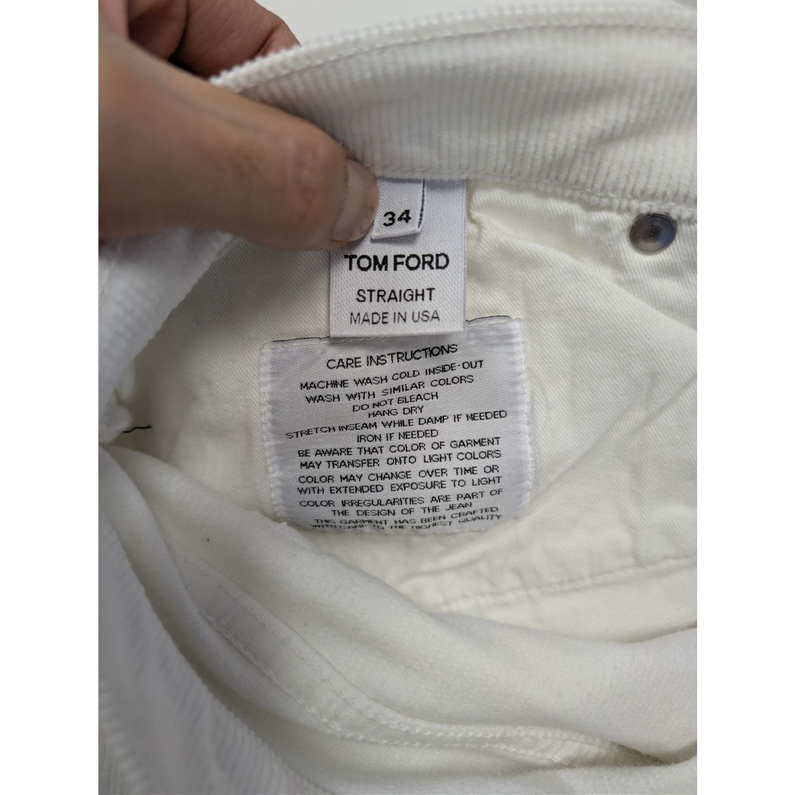 Tom Ford o1rshd1 Straight Fit Denim Jeans in White Size US 34 / EU 50 - 17 Thumbnail